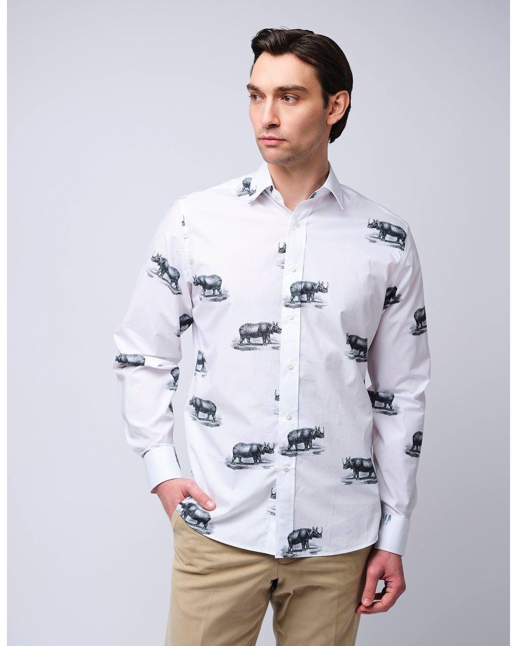 Gresham Blake White Rhino Shirt for men