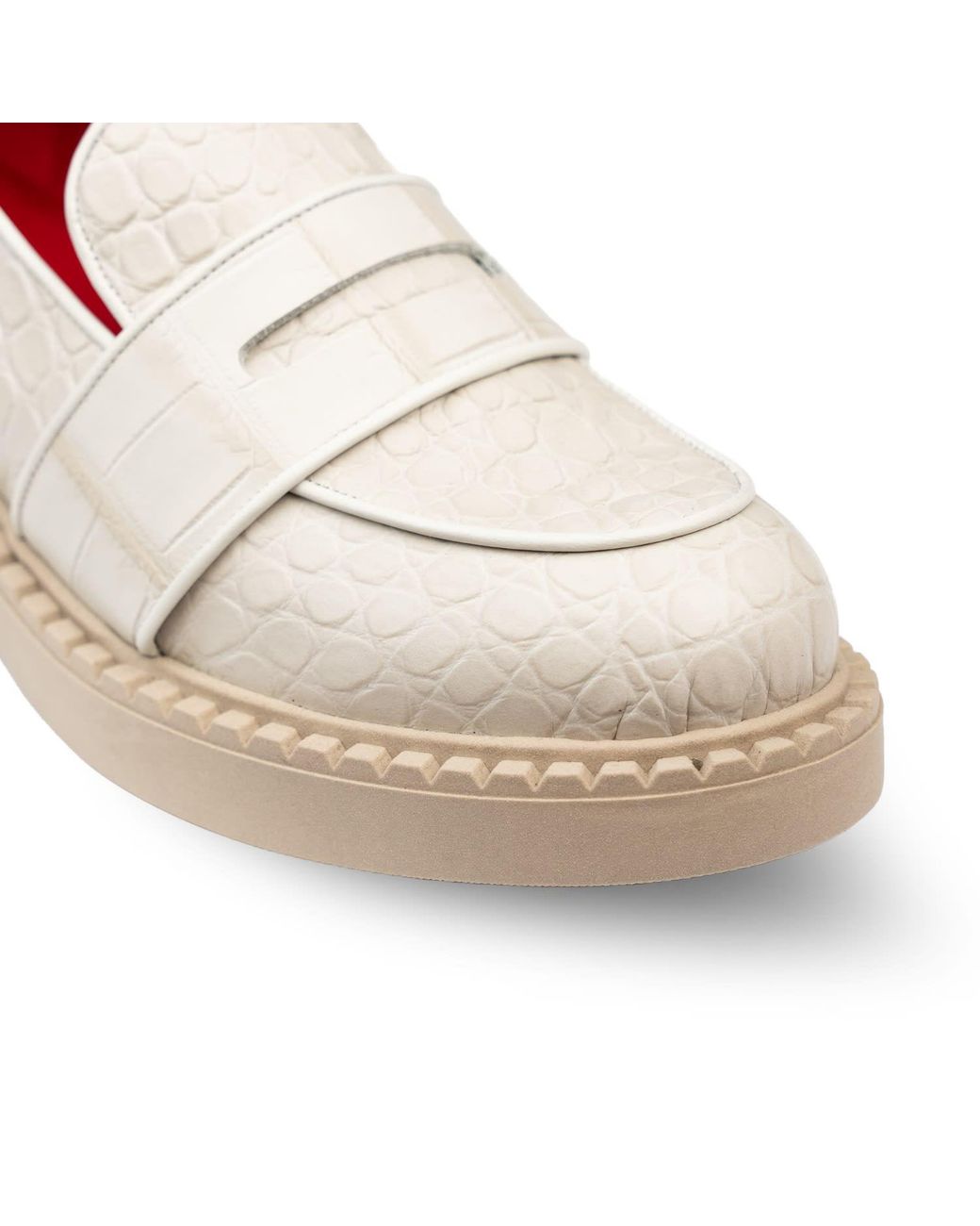 Rosamund Muir London Pink Neutrals Stratford Cream Crocodile Print Loafers