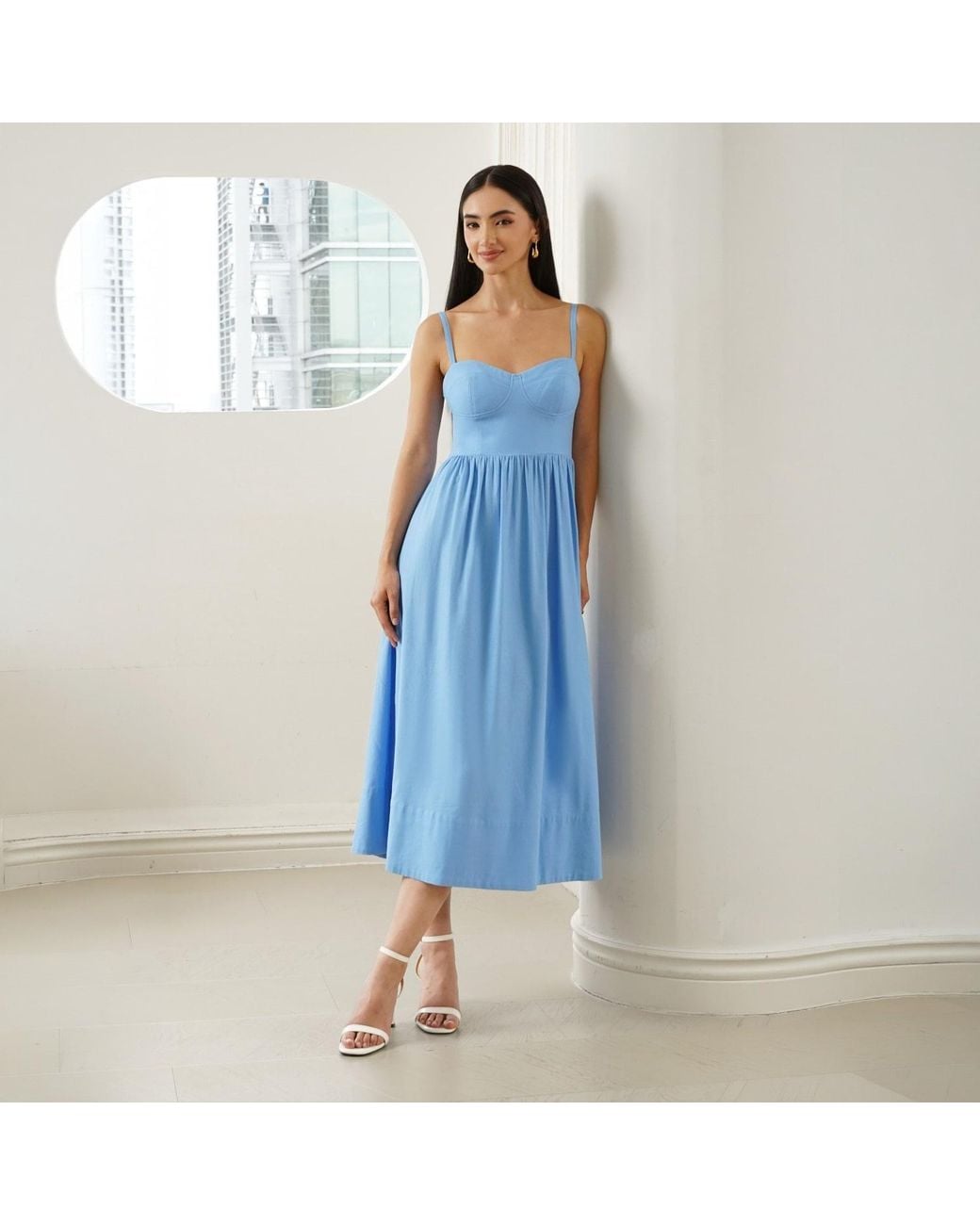 Yumi Kim Blue Sunday Date Linen Dress