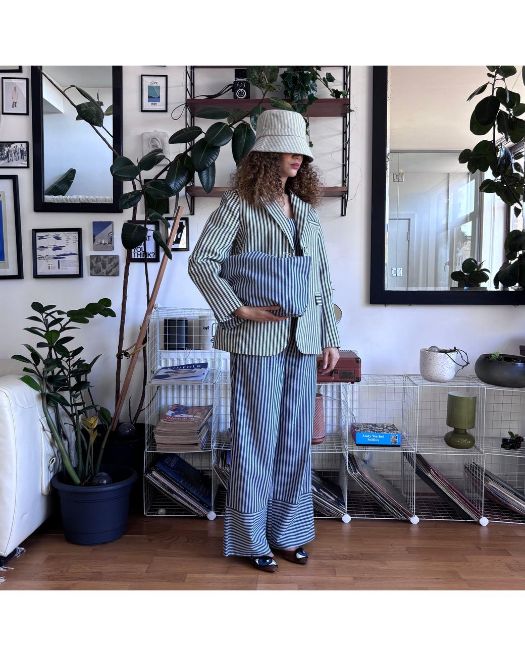 London Atelier Byproduct Blue Striped Tailored Blazer