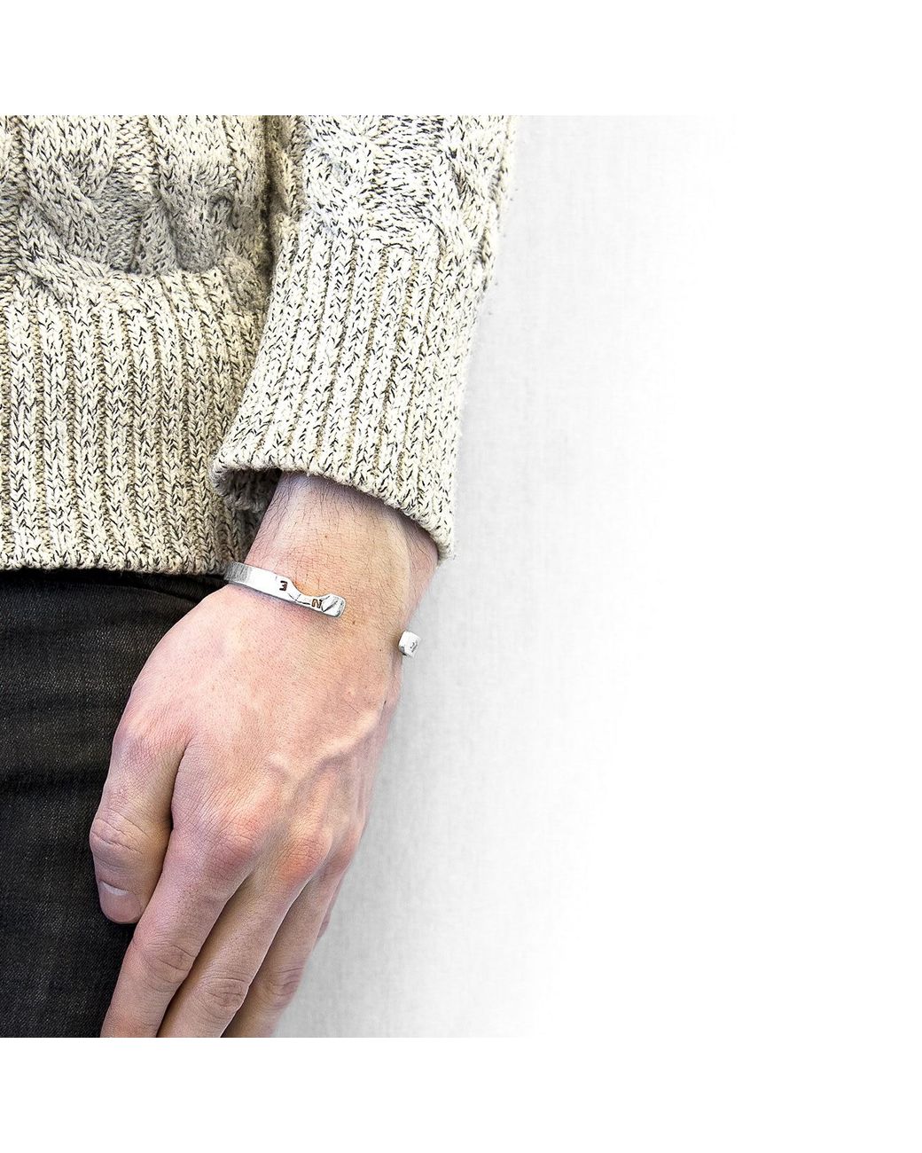 Anchor and Crew Metallic Russell Compass Cutout Wayfarer Bangle for men