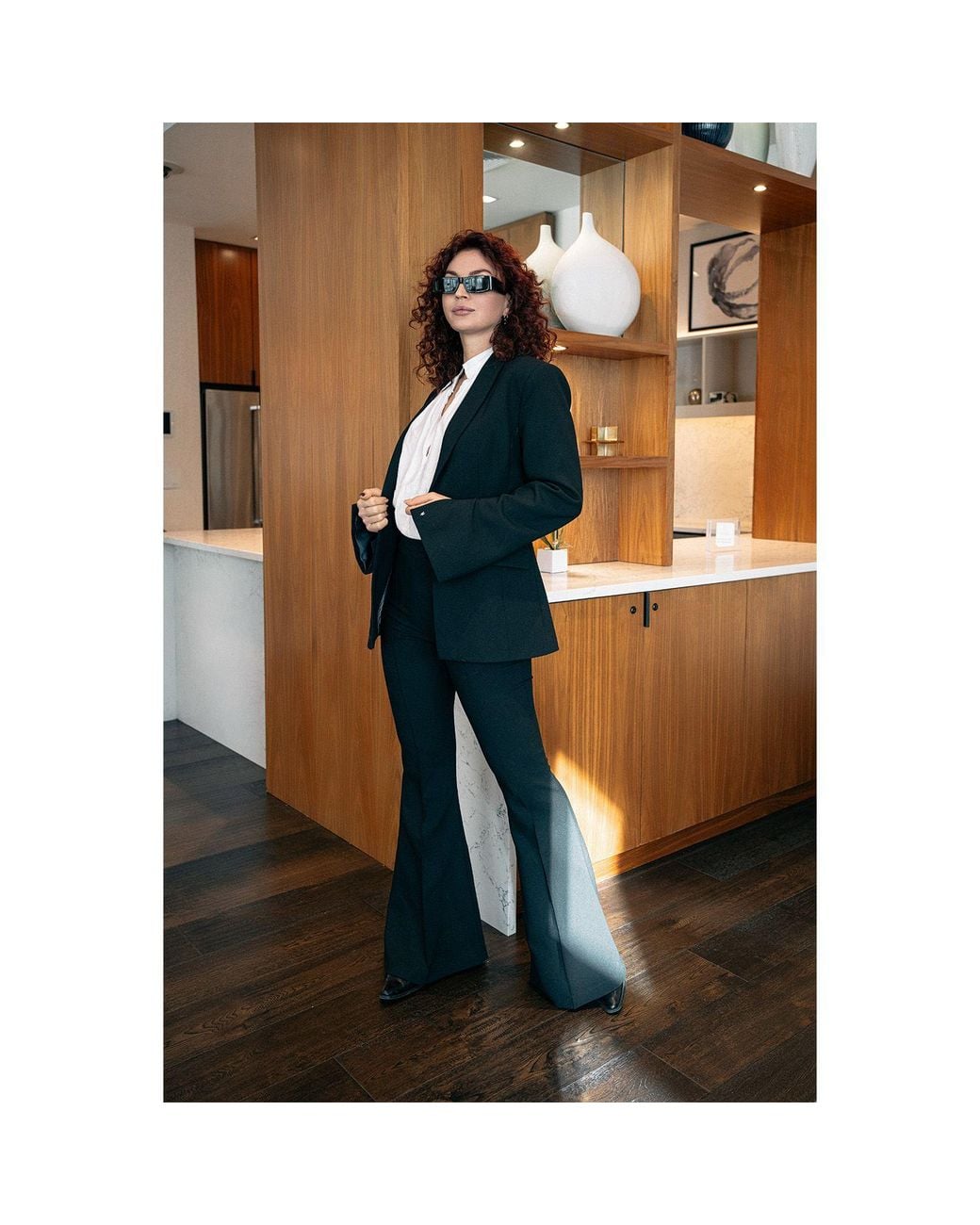 Mymokondo Black Tailored Blazer & Flared Trousers Suit