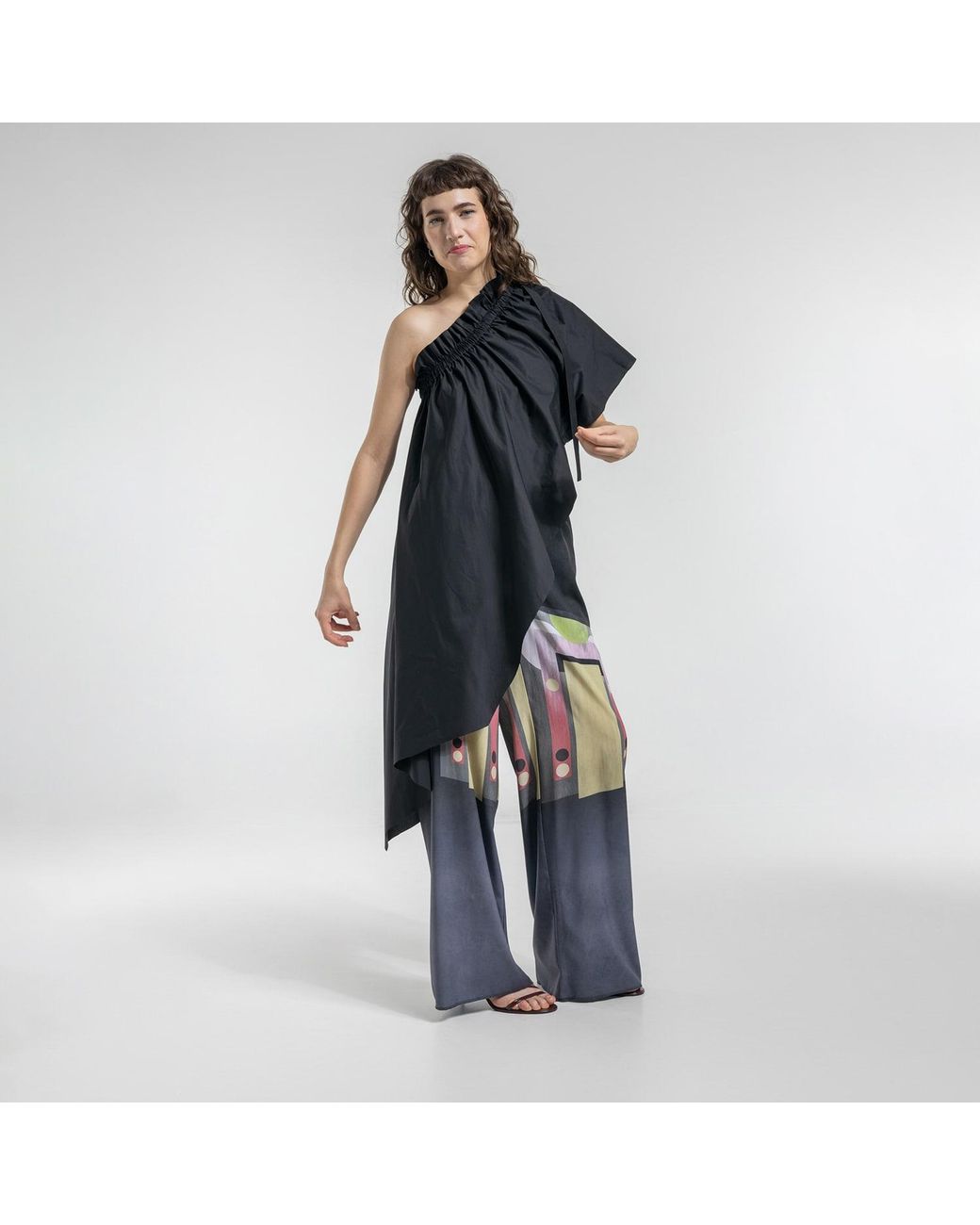 ARTISTA Black Nori One Shoulder Midi Top