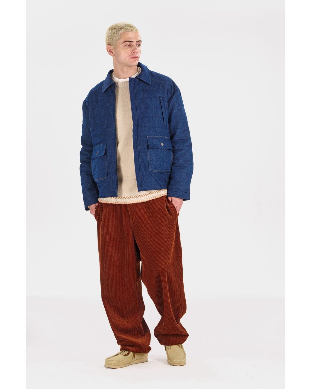 Komodo Blue Frankie Quilted Organic Cotton Jacket for men