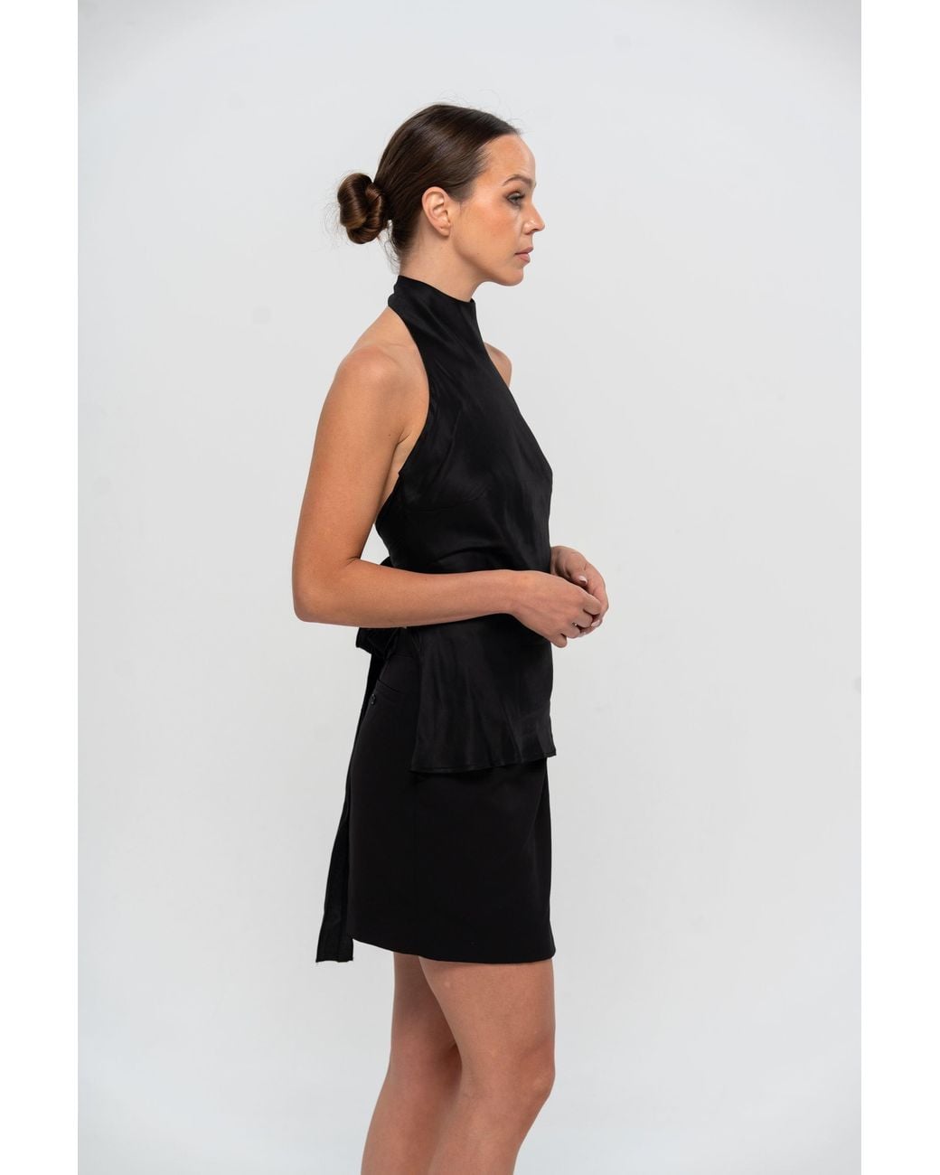 The Ethos Studio Blue Alica Top, Silky