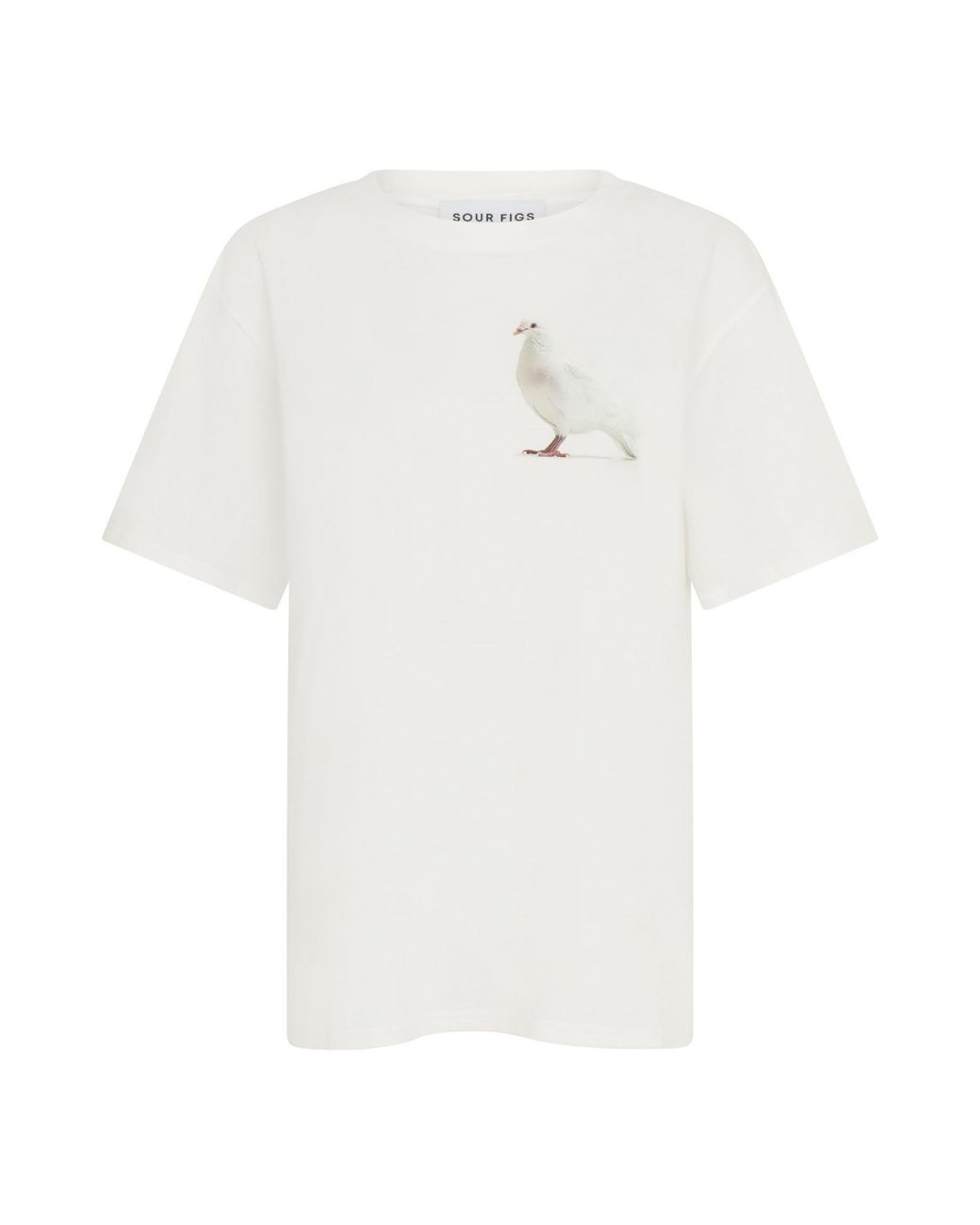 Sour Figs White Standing Dove Print T-Shirt