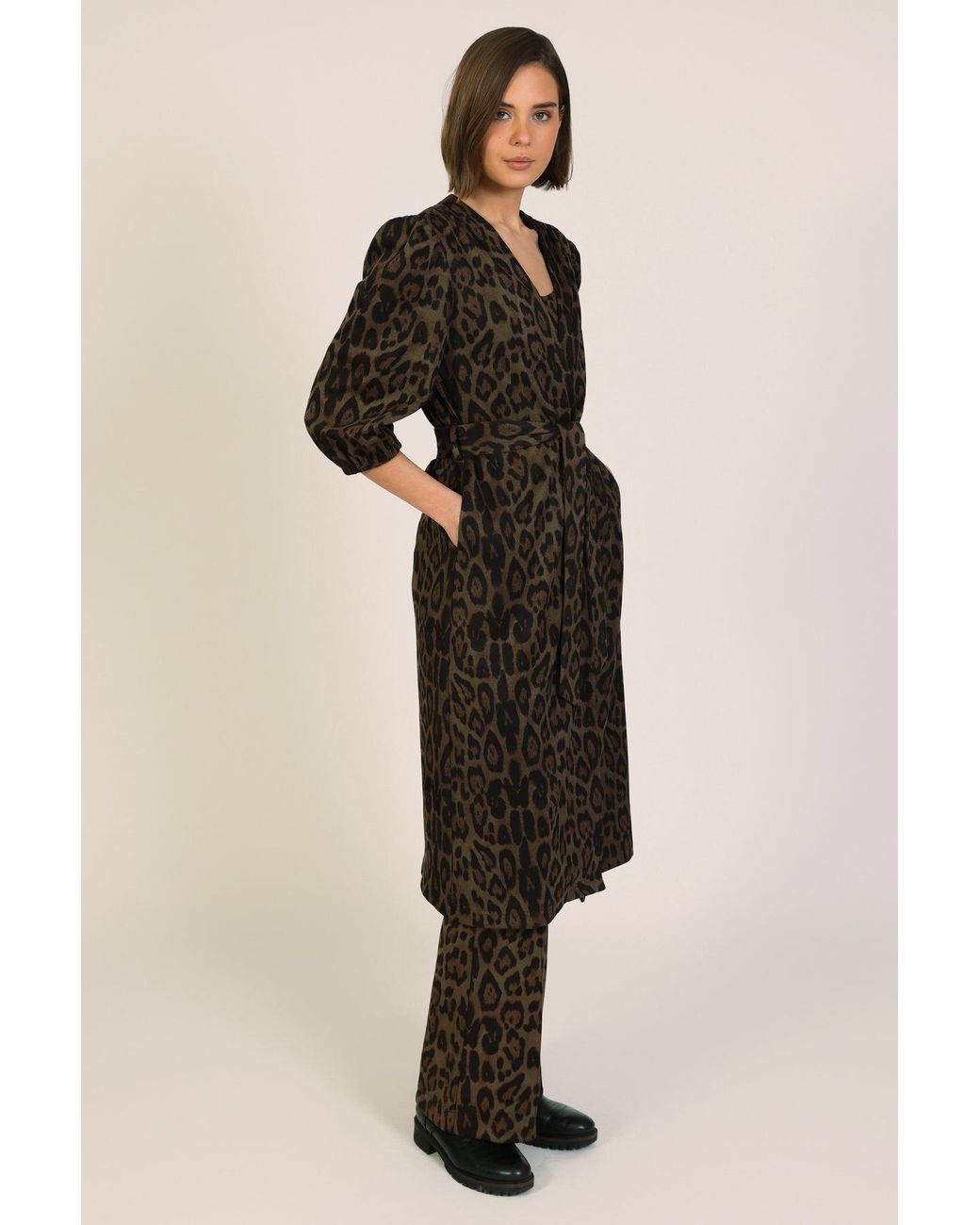 Traffic People Multicolor Bet Lynch Lives Leopard Print Duster Wrap Coat