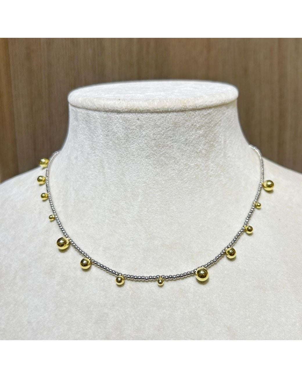 Eyeconic by Samar Ajram Metallic Mixed Metal Chain With Mini Stones & Beads