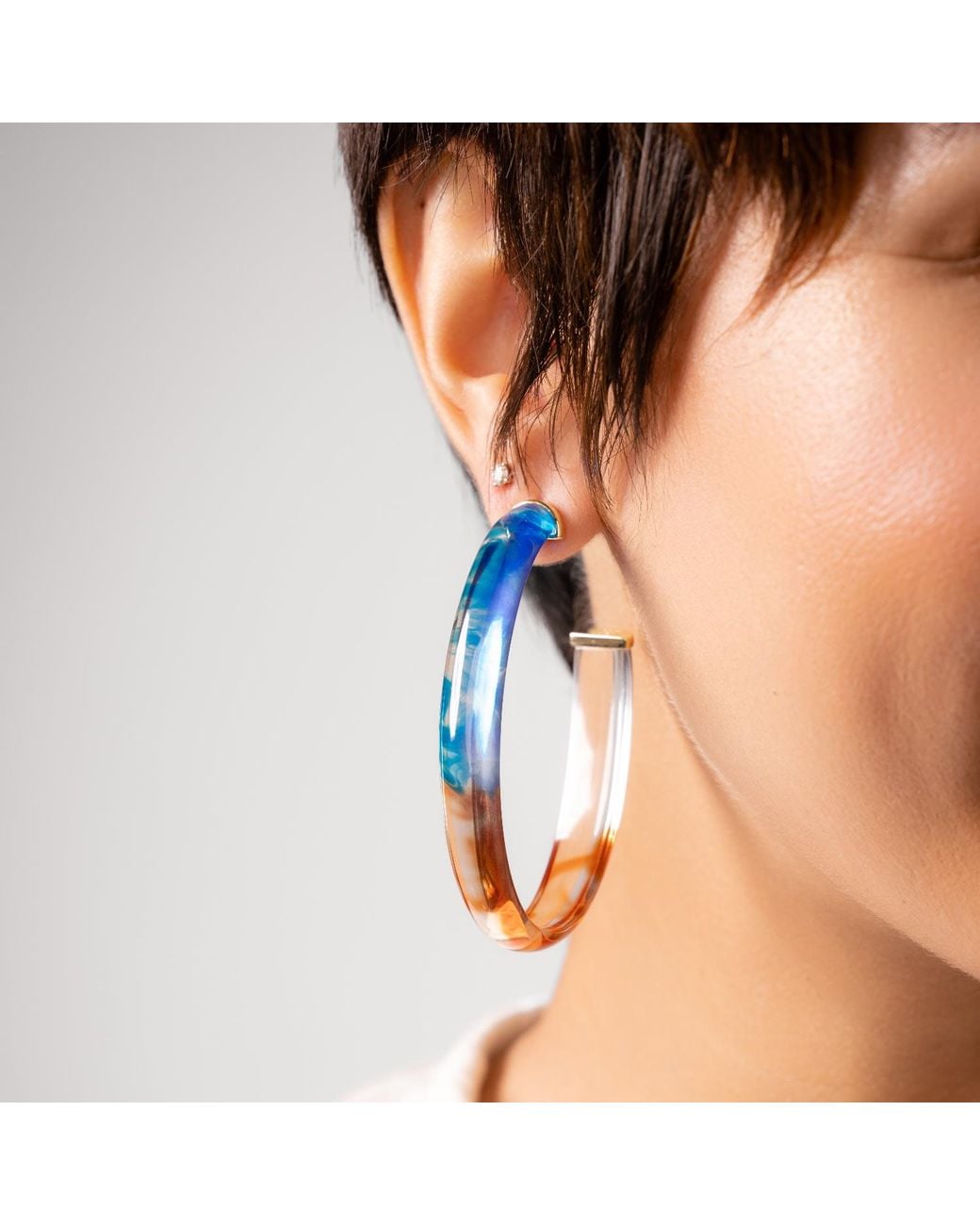 Gold & Honey Blue And Tie Dye Hoops