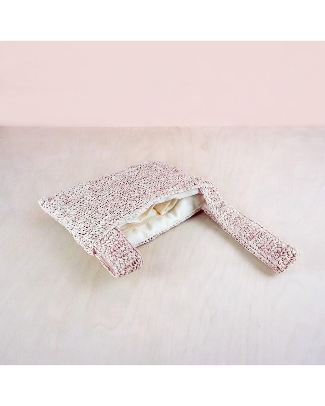 LIKHÂ Pink Neutrals Dusty Rose Crochet Knot Bag