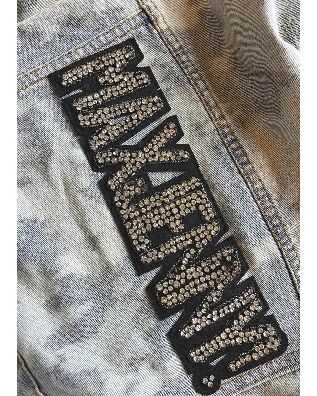 Maxjenny Gray Cropped Bleached Denim –