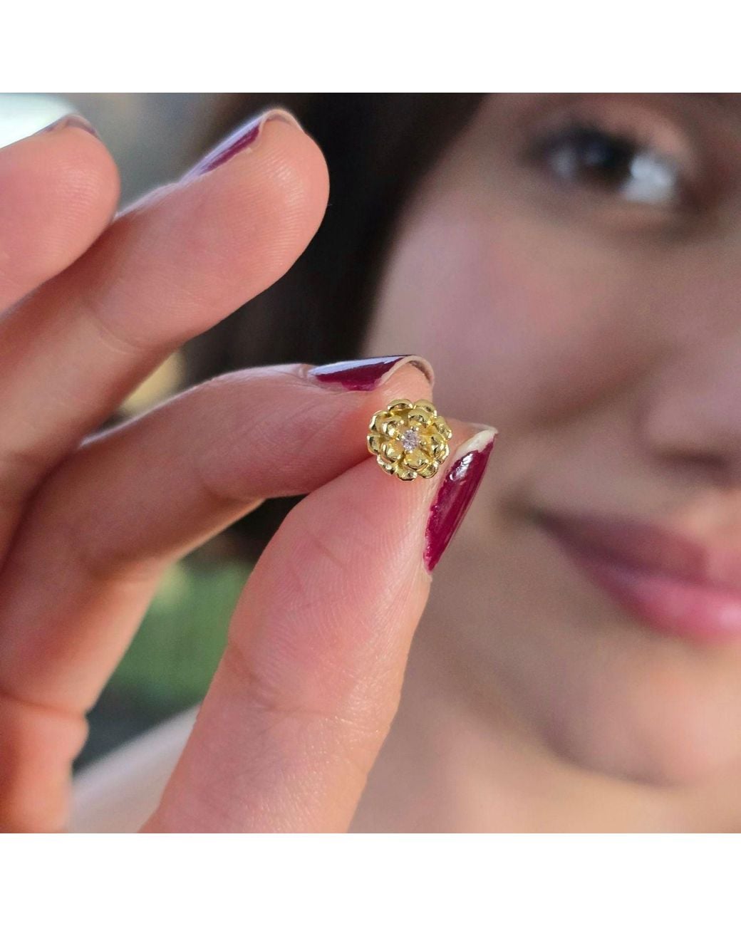 Sophelia Metallic Toumaline October Birthstone Marigold Birthflower Plated Stud Earrings