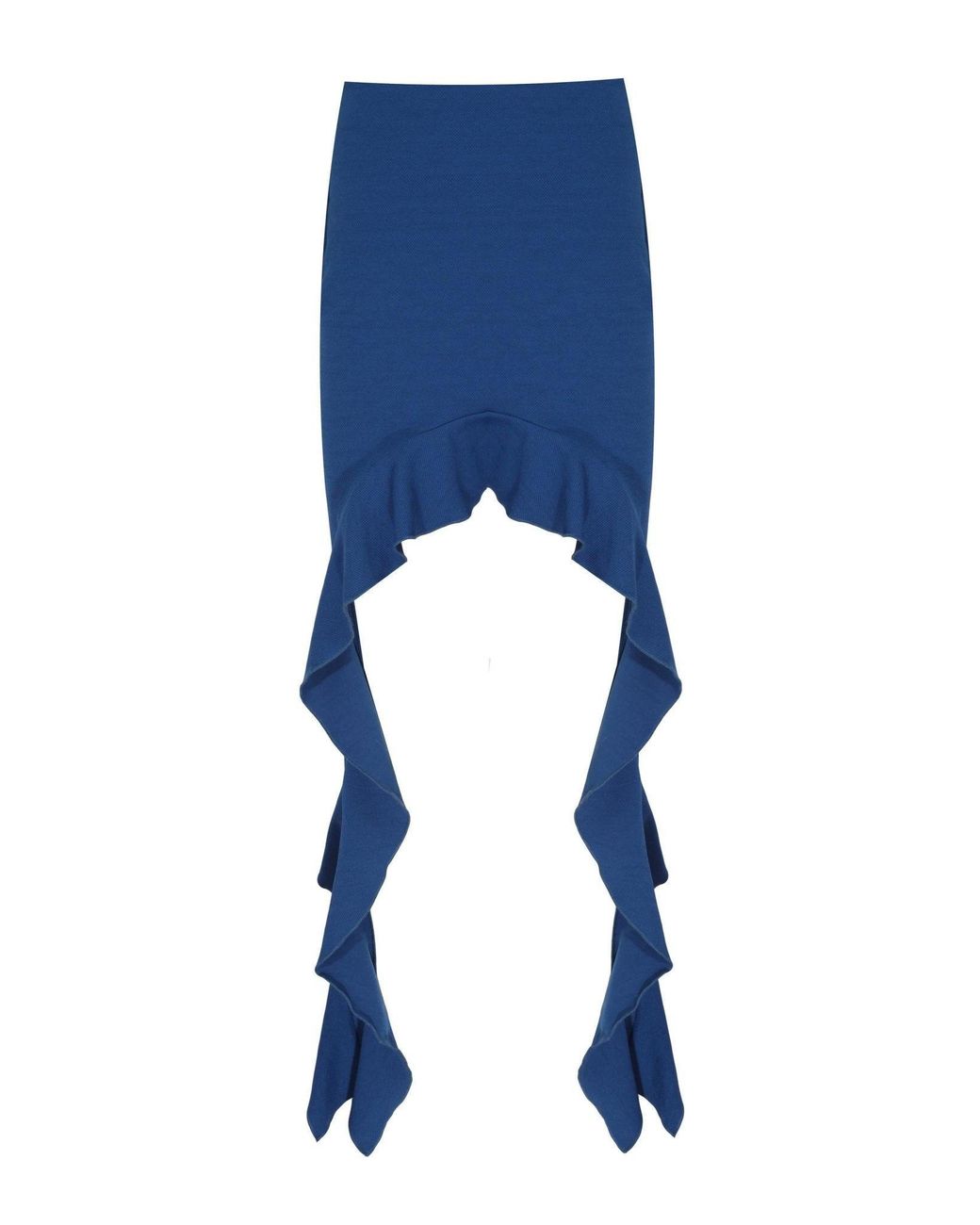No'design Blue Mini Skirt With Side Ruffled Detail