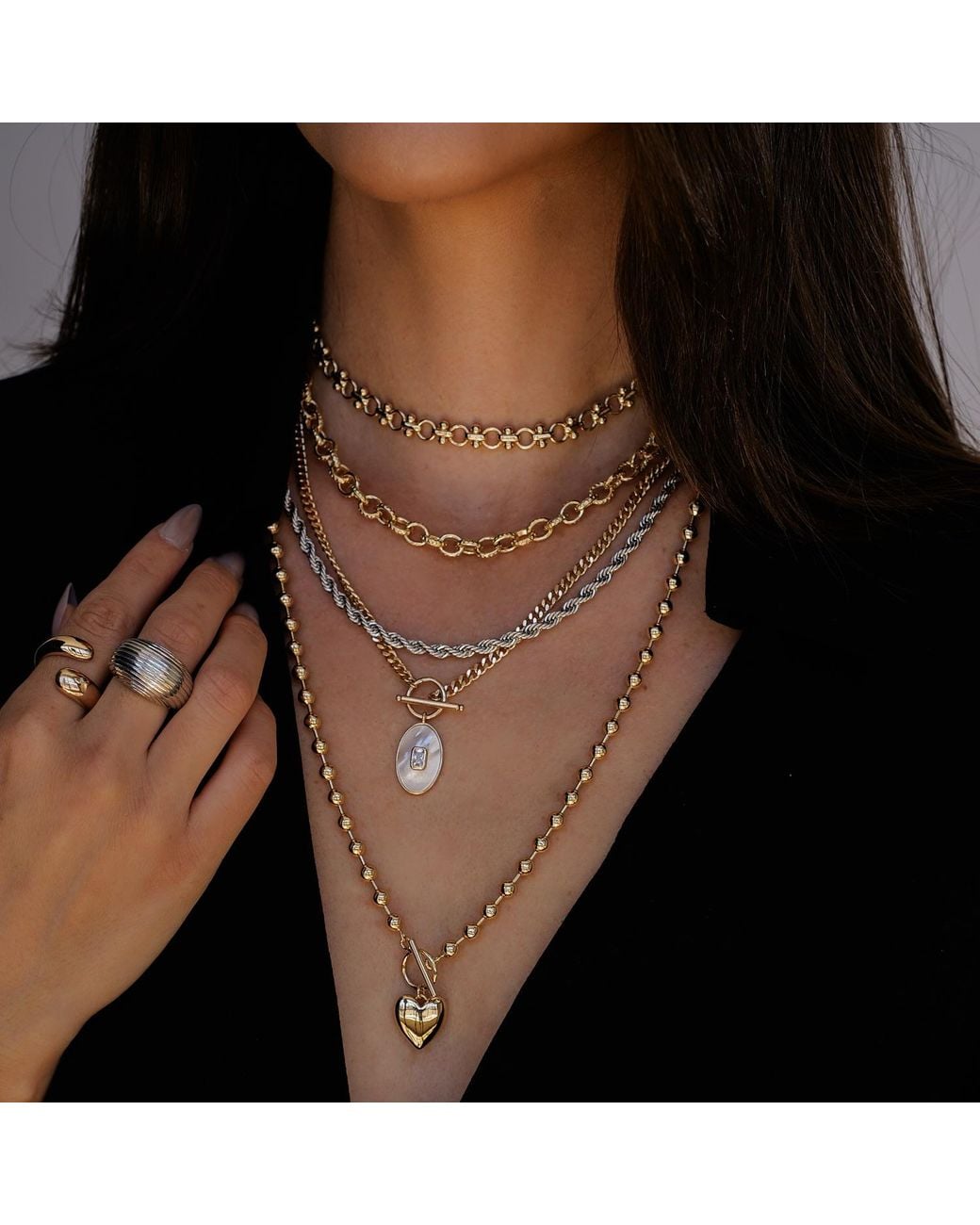 Leeada Jewelry Metallic Dolly Chain Necklace