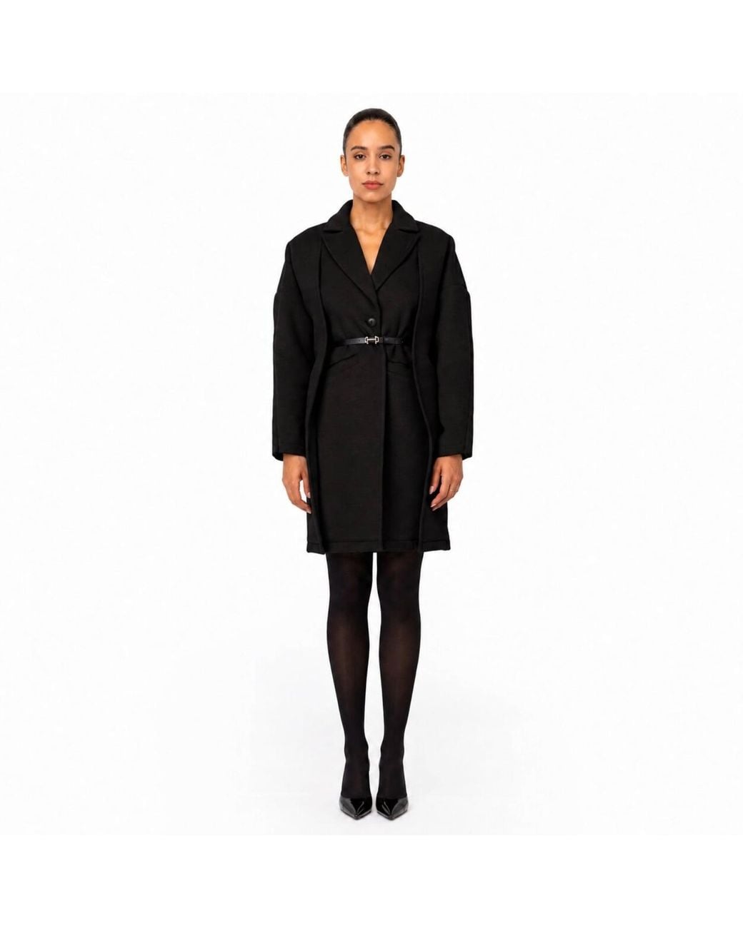 Chuks Collins Black Classy Trench Coat