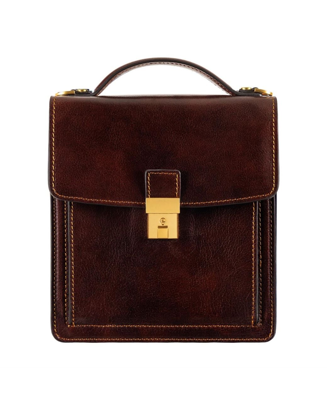 Time Resistance Purple Small Leather Briefcase for men