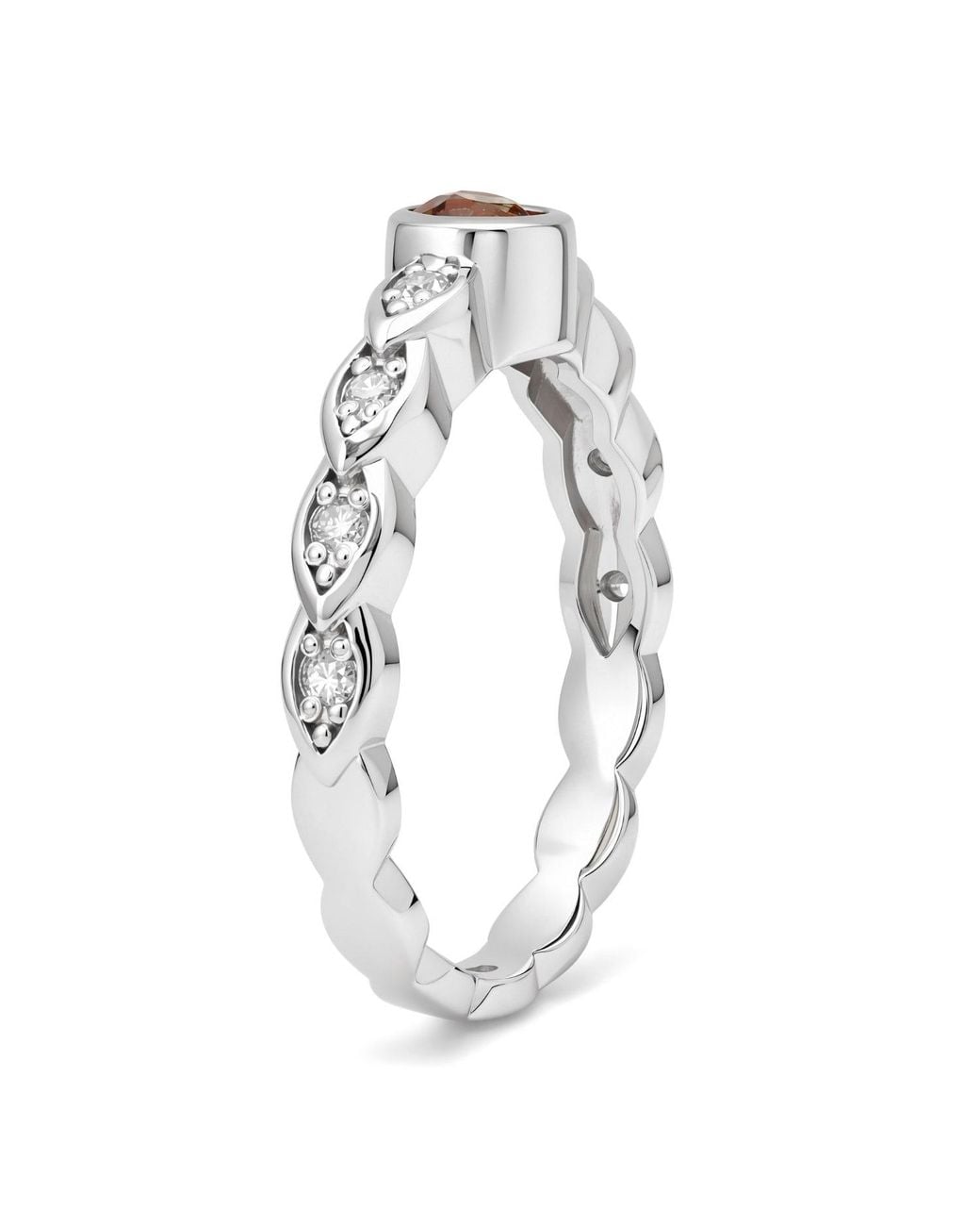 Kylie Harper Metallic Genuine Citrine & Diamond Band Ring