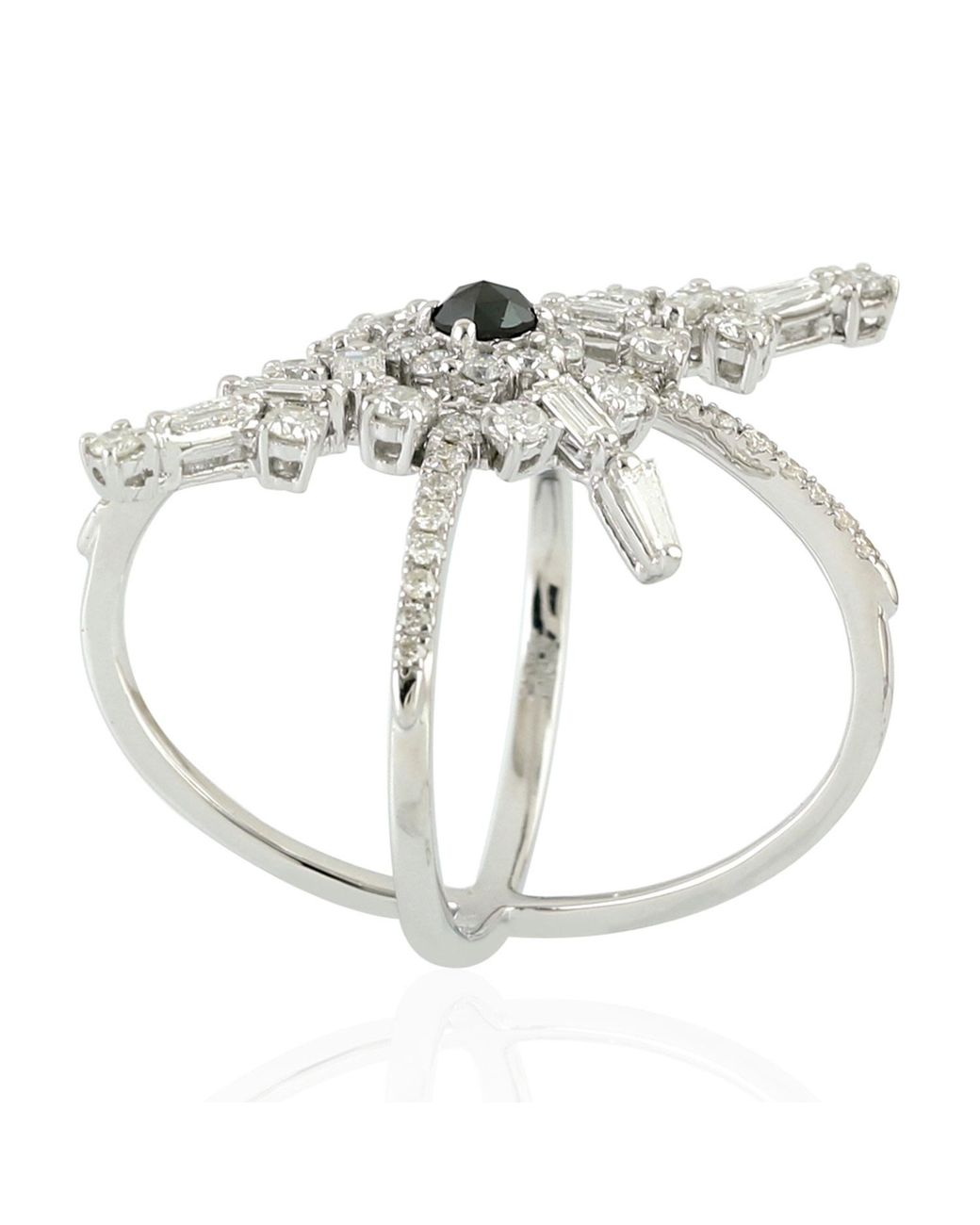 Artisan White Diamond Starburst Statement Ring