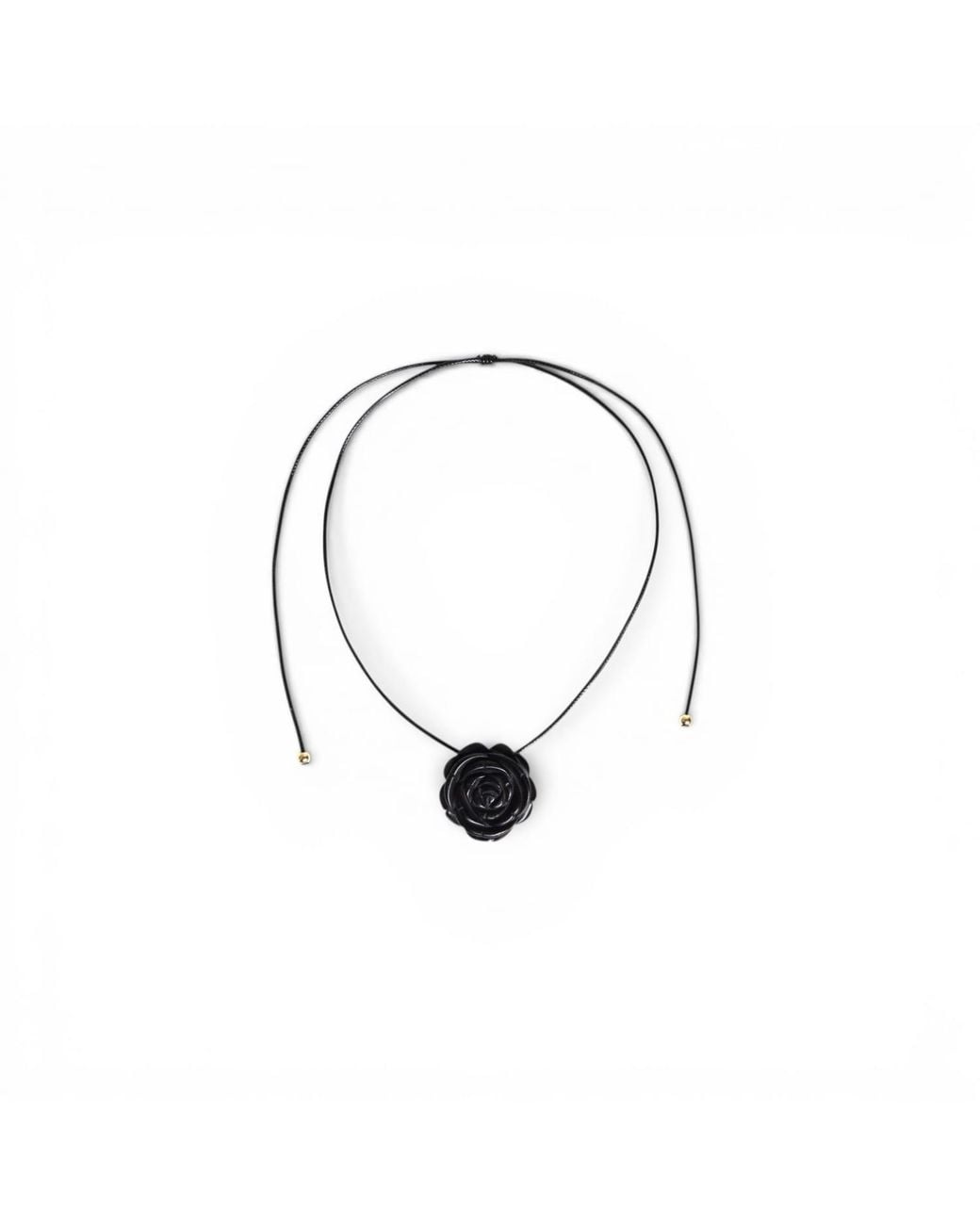 A'miss Black Rosa Pendant Necklace