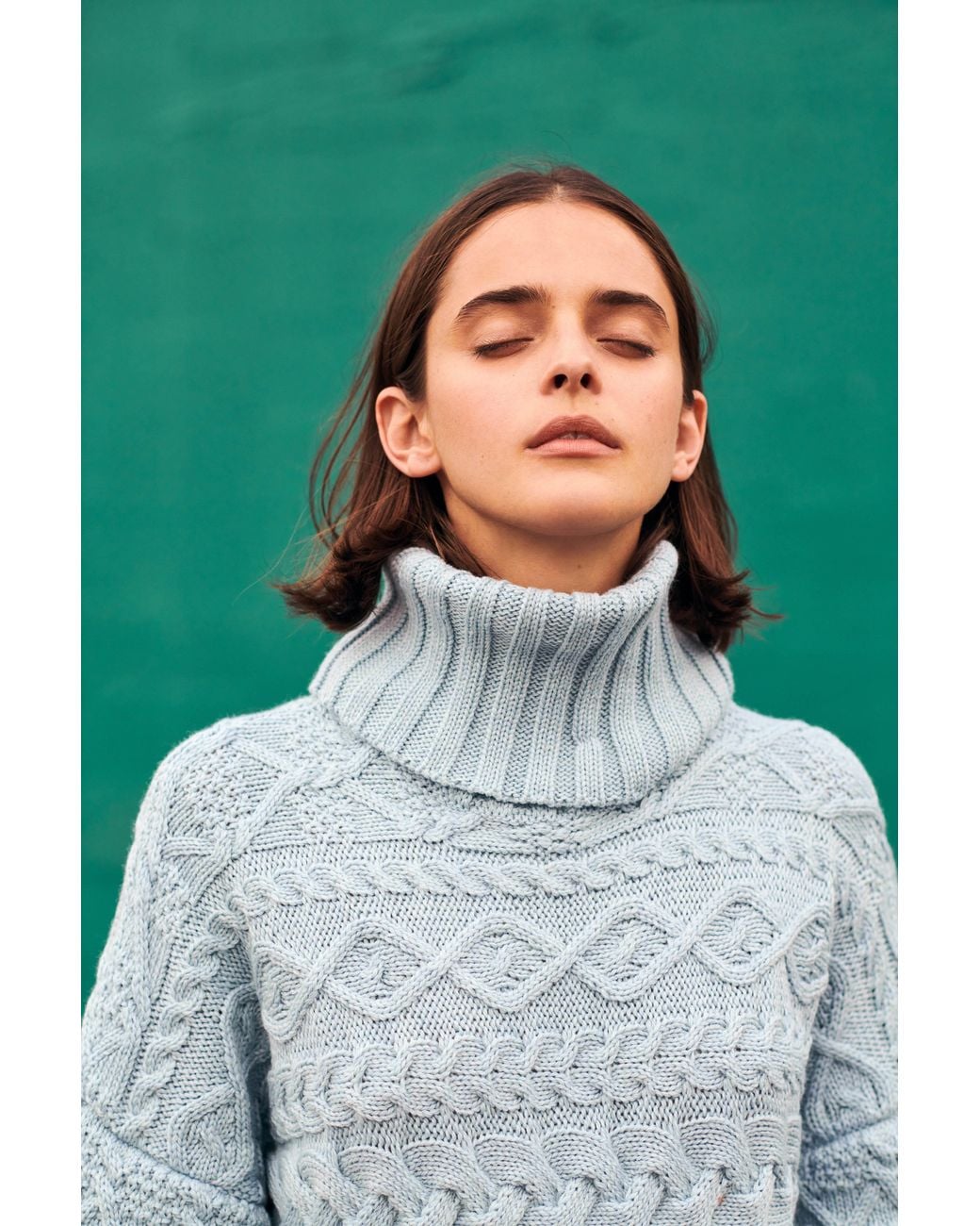 Gigi Knitwear Blue Cable Sweater