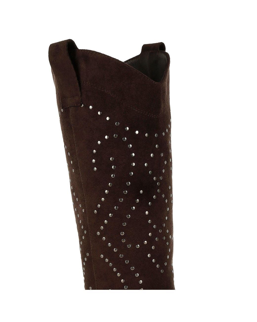 Rag & Co Brown Lariat Studs Embellished Cowboy Boots