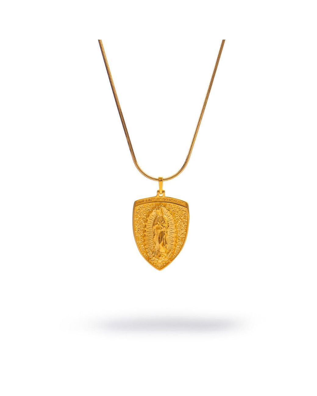 Ebru Jewelry Metallic Sacred Virgin Mary Medallion Necklace