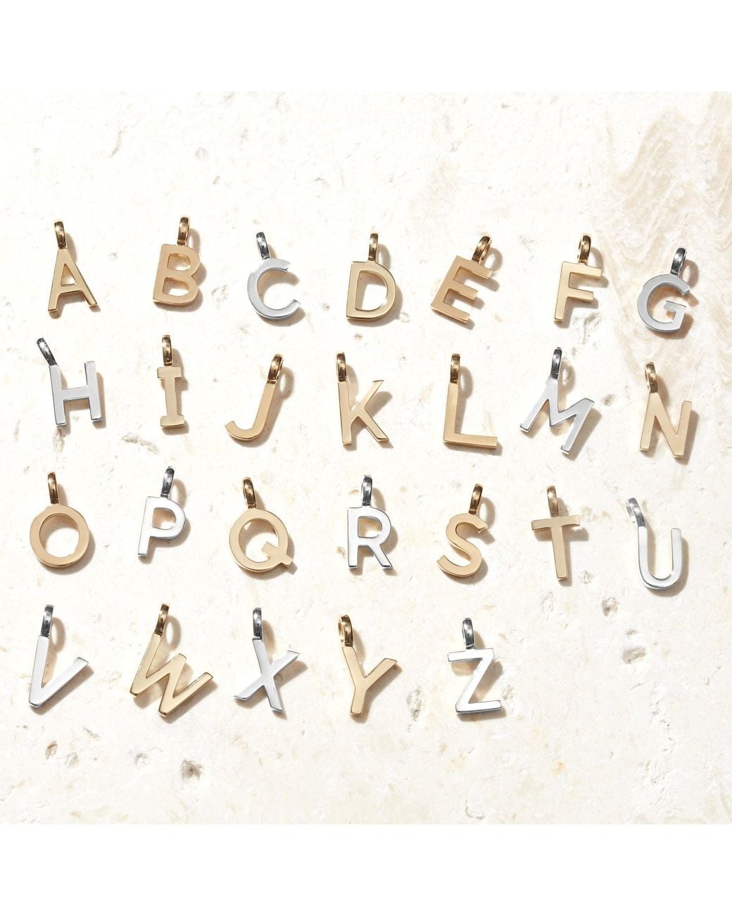 Muru Metallic Letter Necklace With Bead Chain