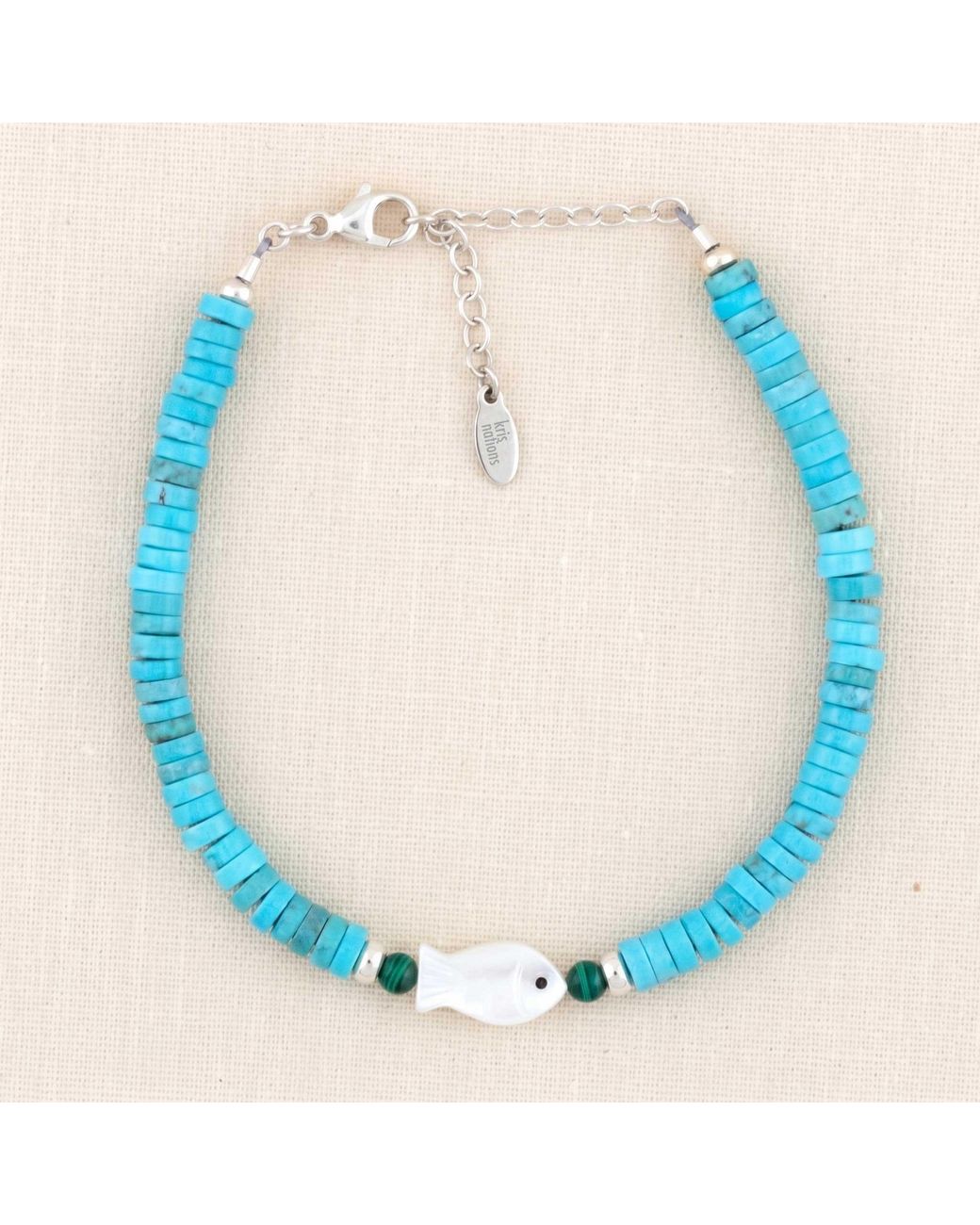 Kris Nations Blue Mother Of Pearl Fish Bracelet