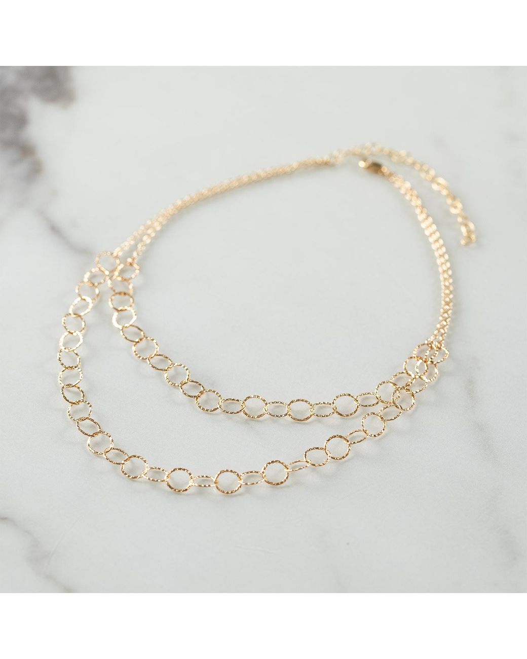 Heather Hawkins Jewelry Metallic Open Link Draped Choker Necklace