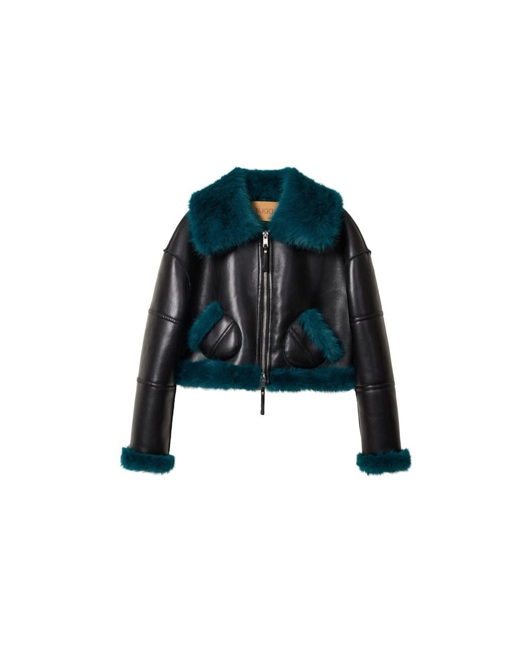 Jakke Blue Aviator Cropped Jacket