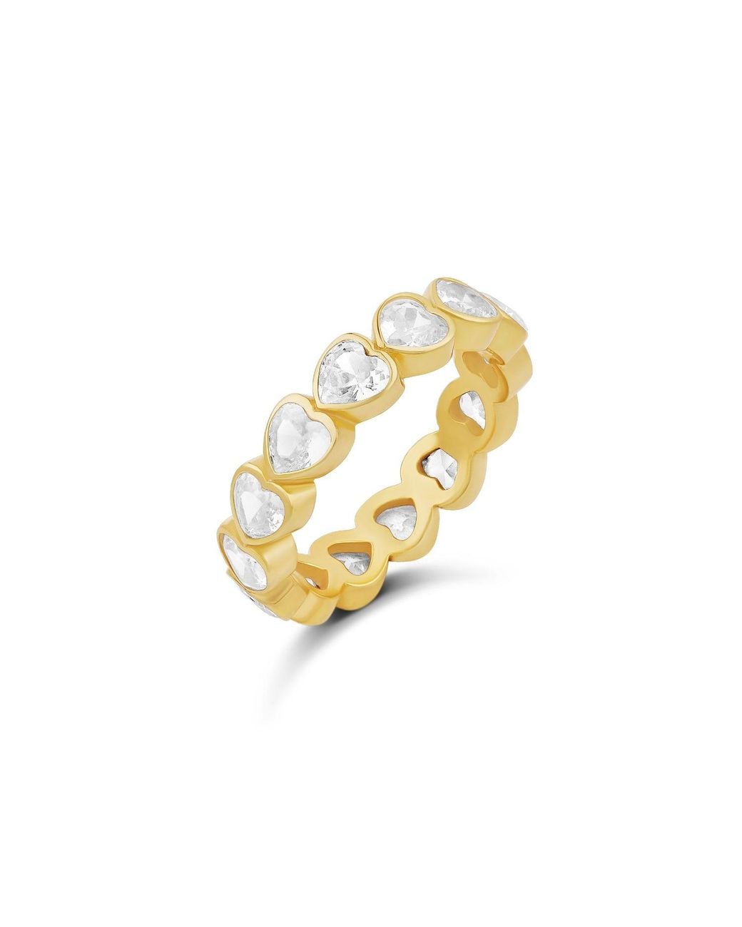 SHYMI Metallic Heart Bezel-Set Eternity Band