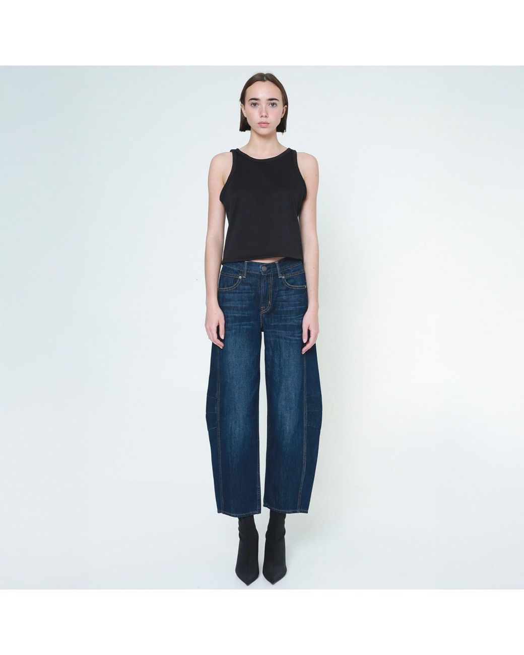 NOEND Blue Ava Flutter Slung Fit Jeans