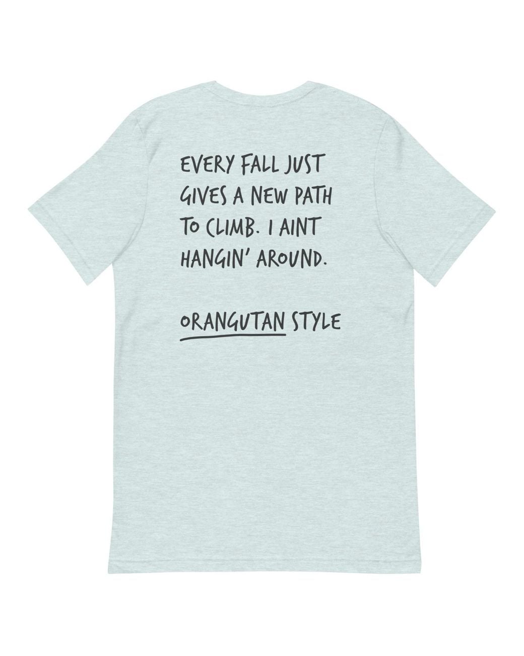 Anchor and Crew Blue Ice Think Ocean Orangutan Aspirations Cotton Embroidered T-Shirt