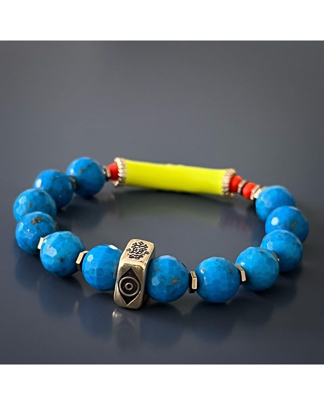 Ebru Jewelry Blue Turquoise Unique Protection Bracelet