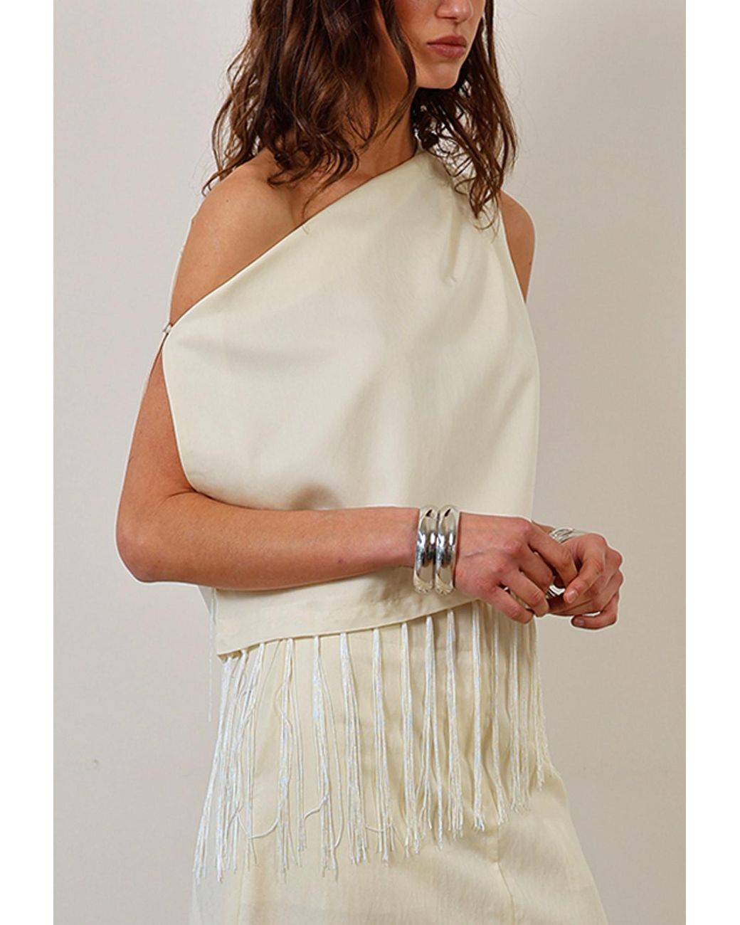 Tohen White Neutrals Manon Fringe Top 1