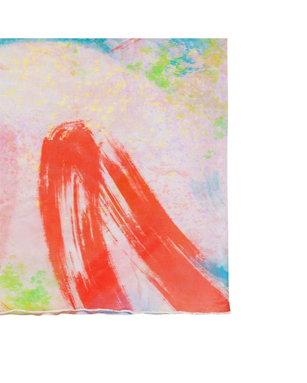 Audrey Vallens Red Brush Stroke Mesh Skirt