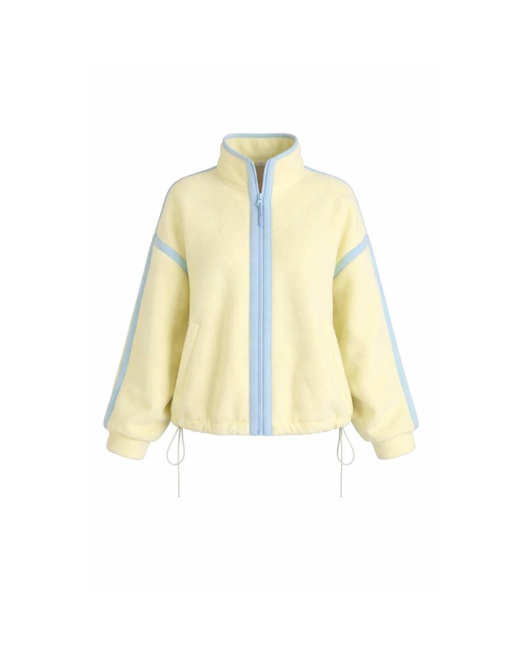 Girl In Mind Yellow Lulu Contrast Binding Full Zip Fleece Lime
