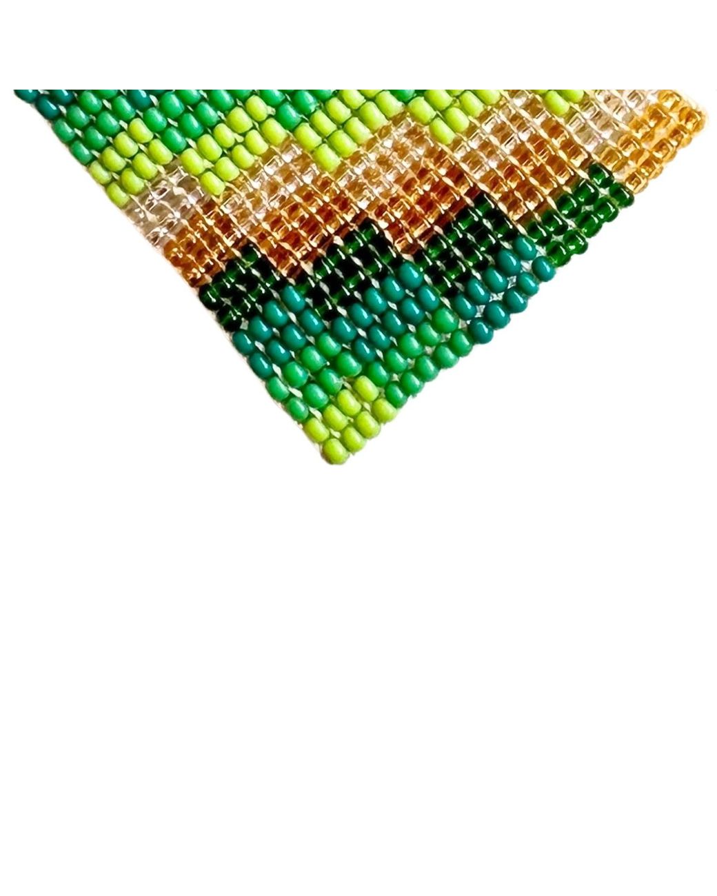 Iliana Arrazola Green Minimalist Deconstructed Knot, Hoop Earrings, Glass Beads, Beaded Jewelry