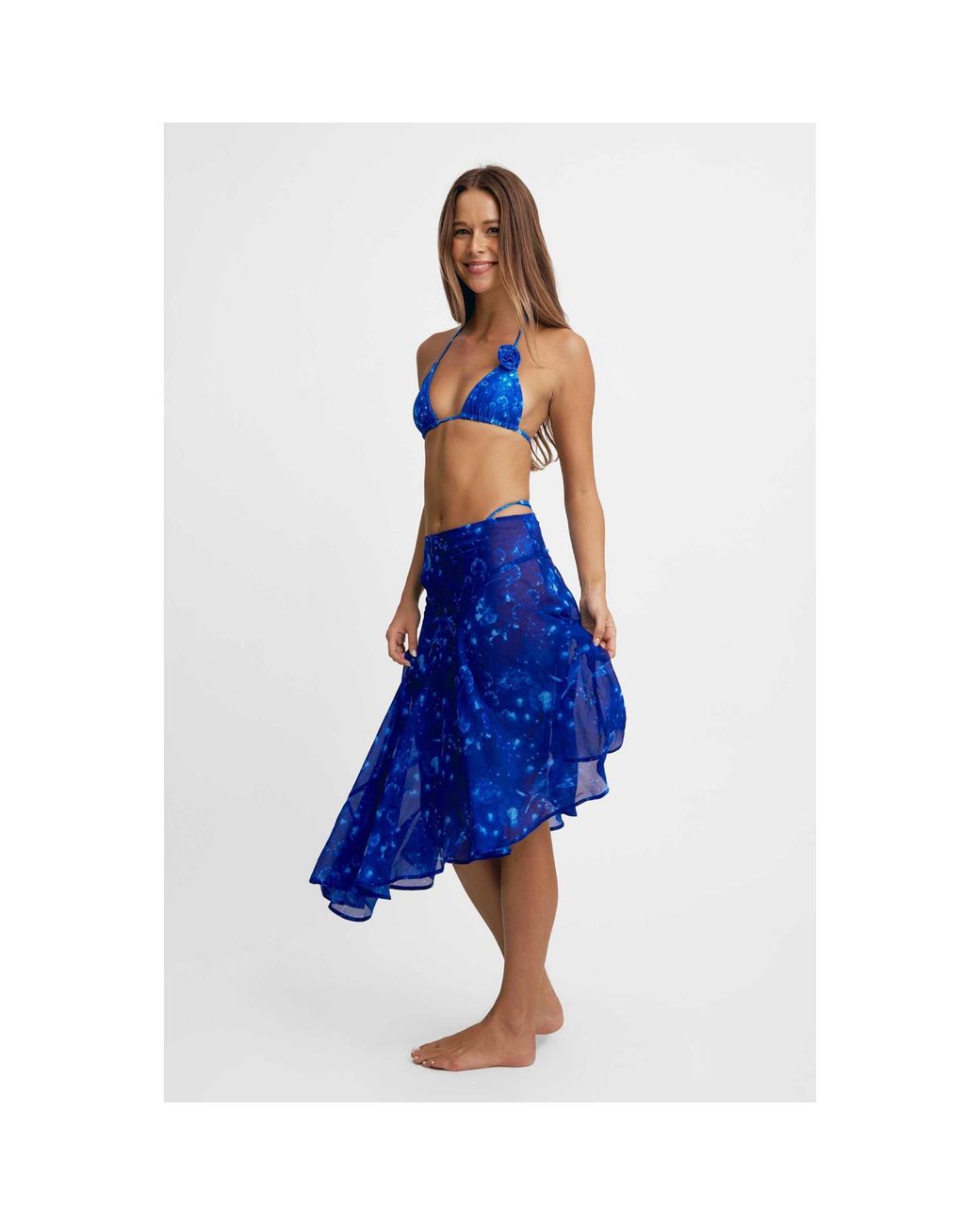 Blackbough Swim Blue Phoebe Asymmetrical Skirt Cyanotype
