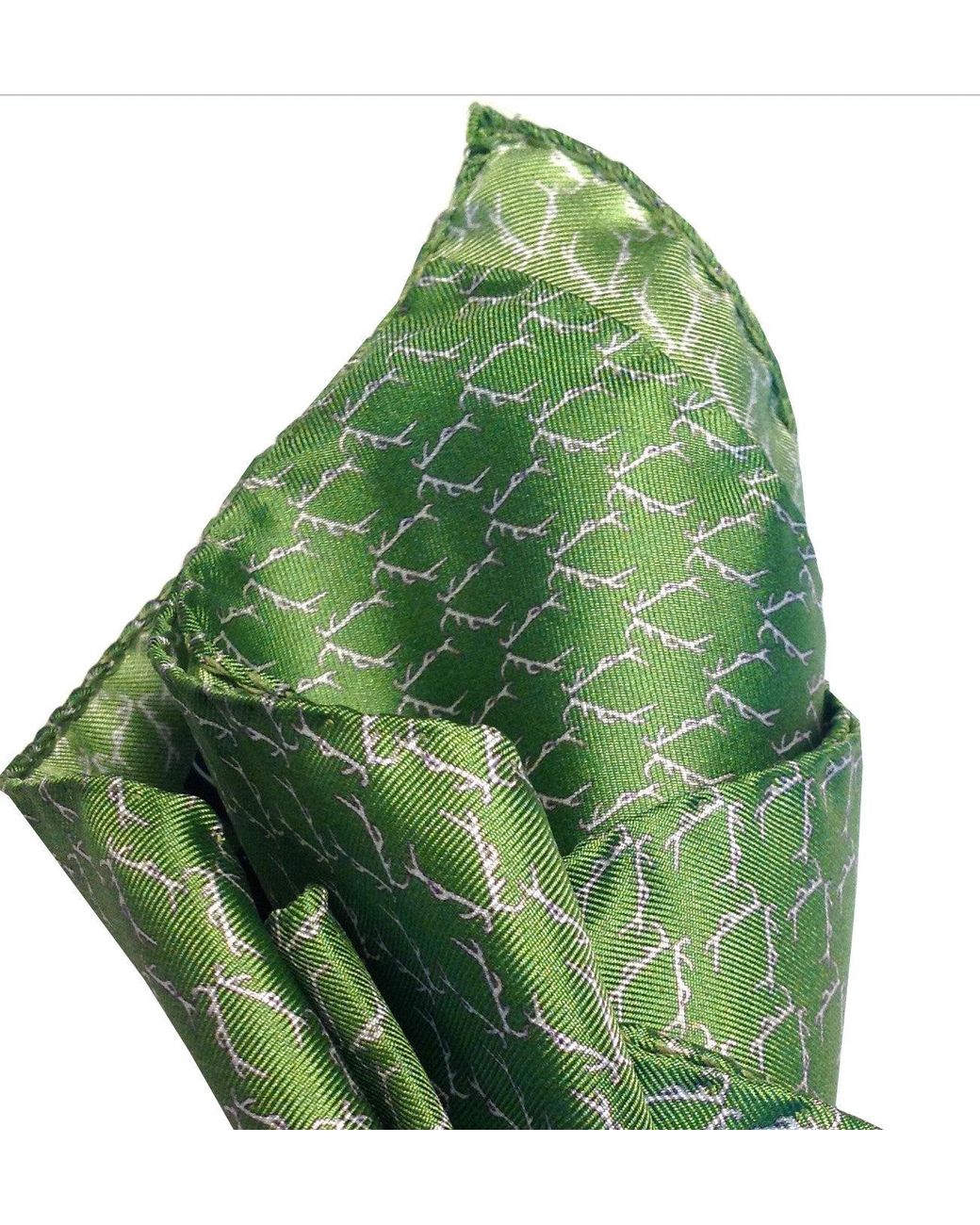 Lazyjack Press Green Buckwild Pocket Square for men