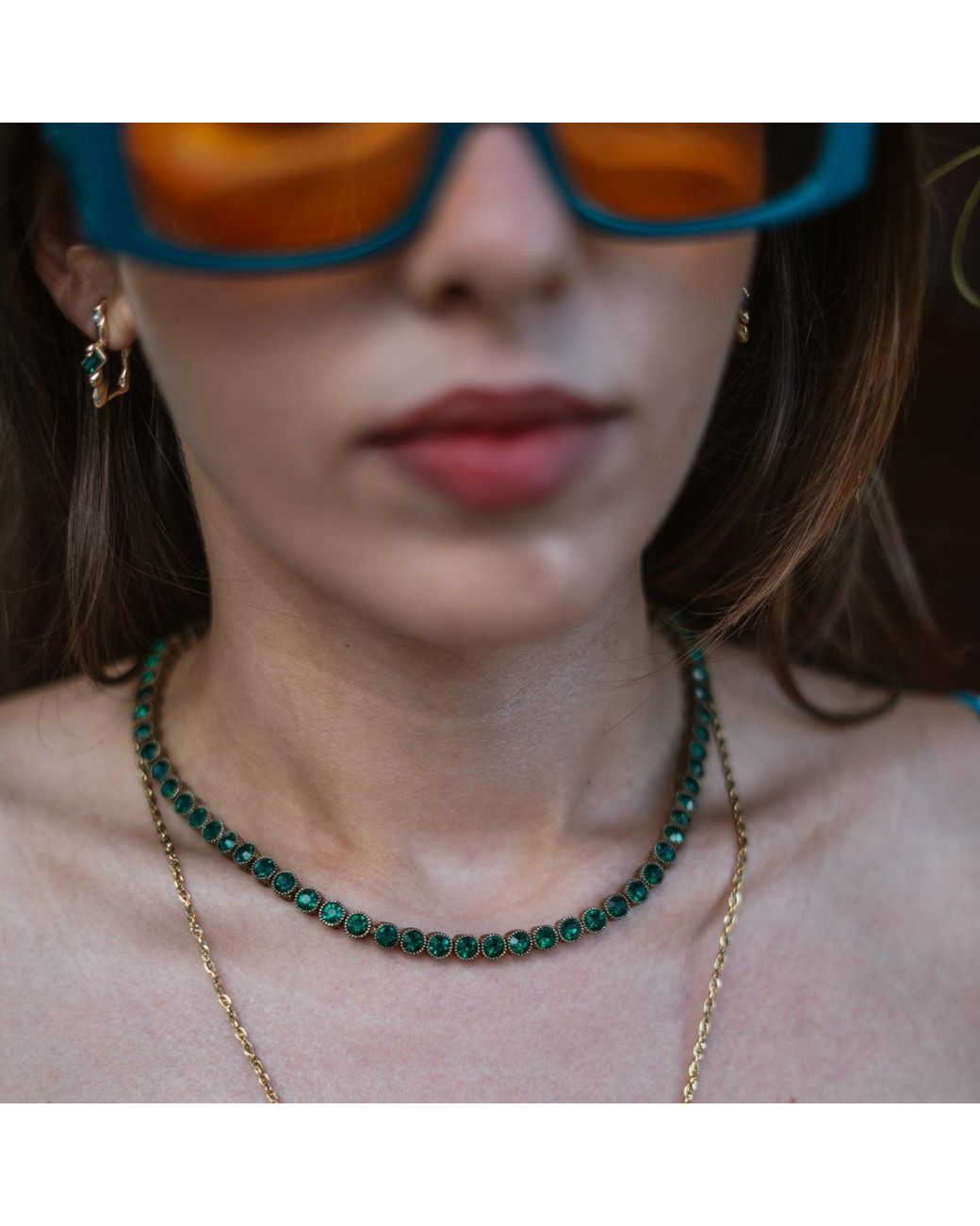 Ebru Jewelry Metallic Emerald Flow Pearl Earrings