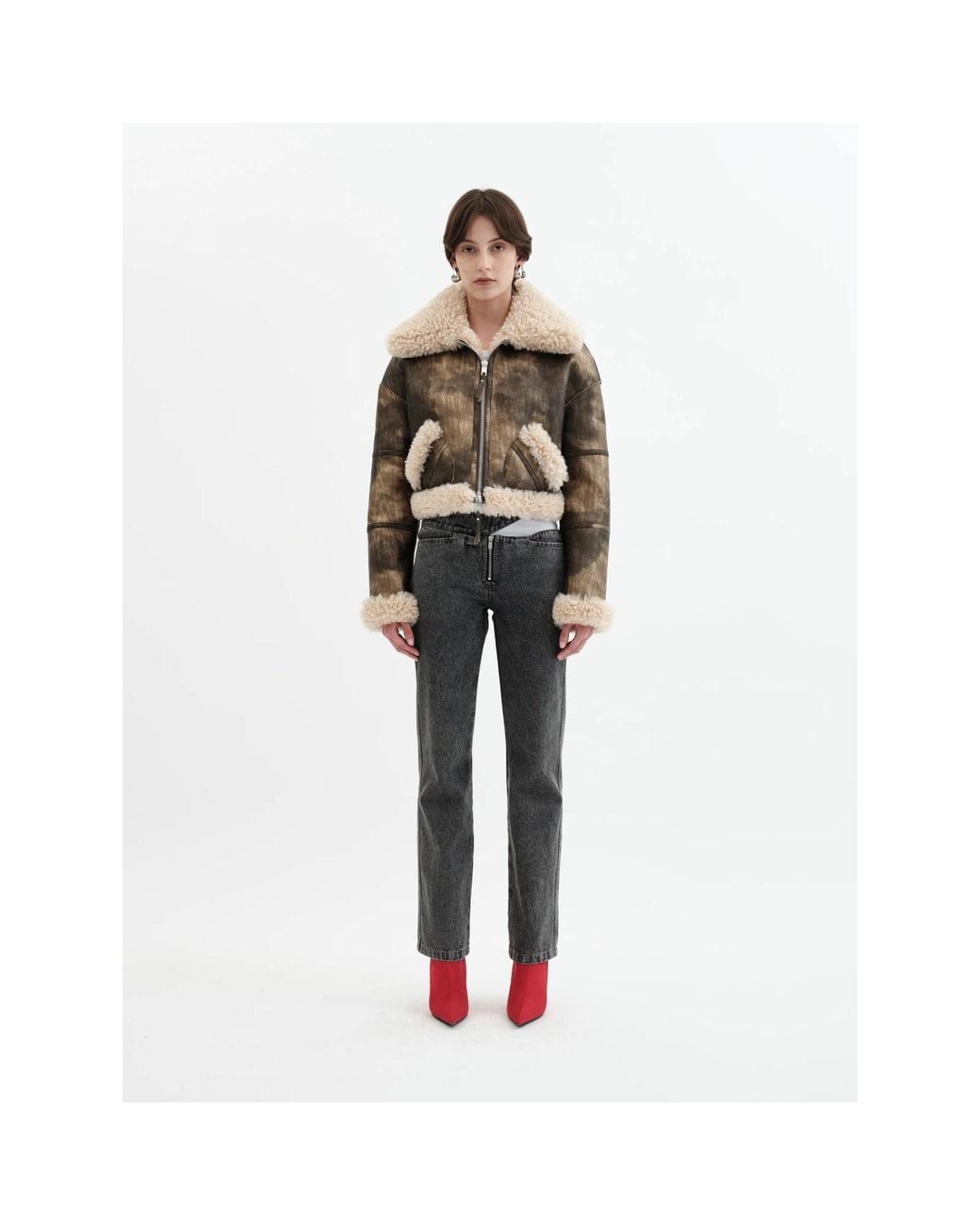 Jakke Natural Aviator Cropped Jacket Antique