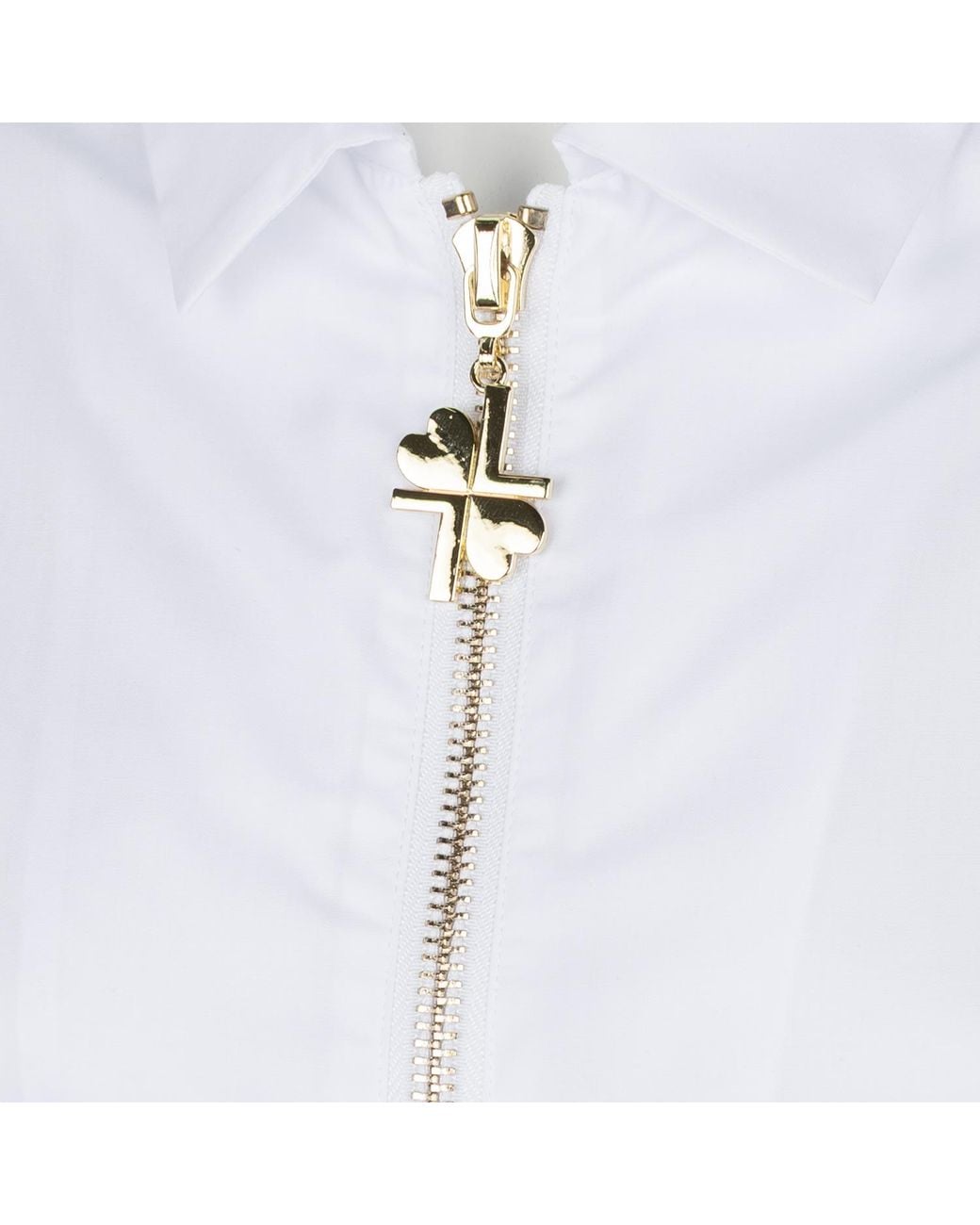 House of Laines London Blue Laines Couture Zip Shirt With Bird Of Paradise Embellishment