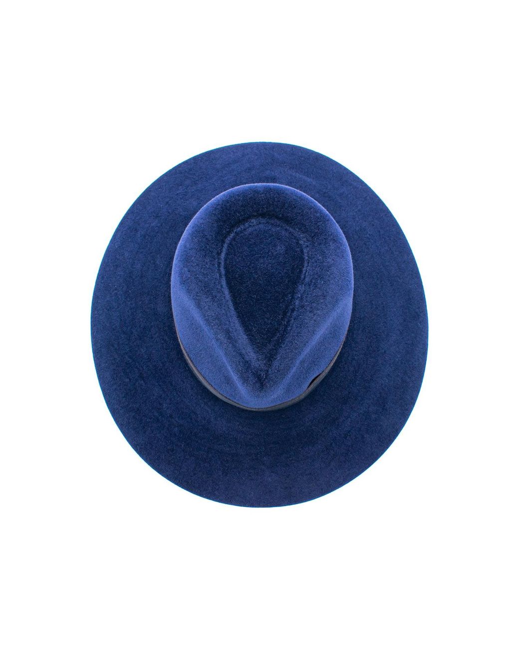 DORIA 1905 Blue Wide-Brim Velour Lapin Felt Hat