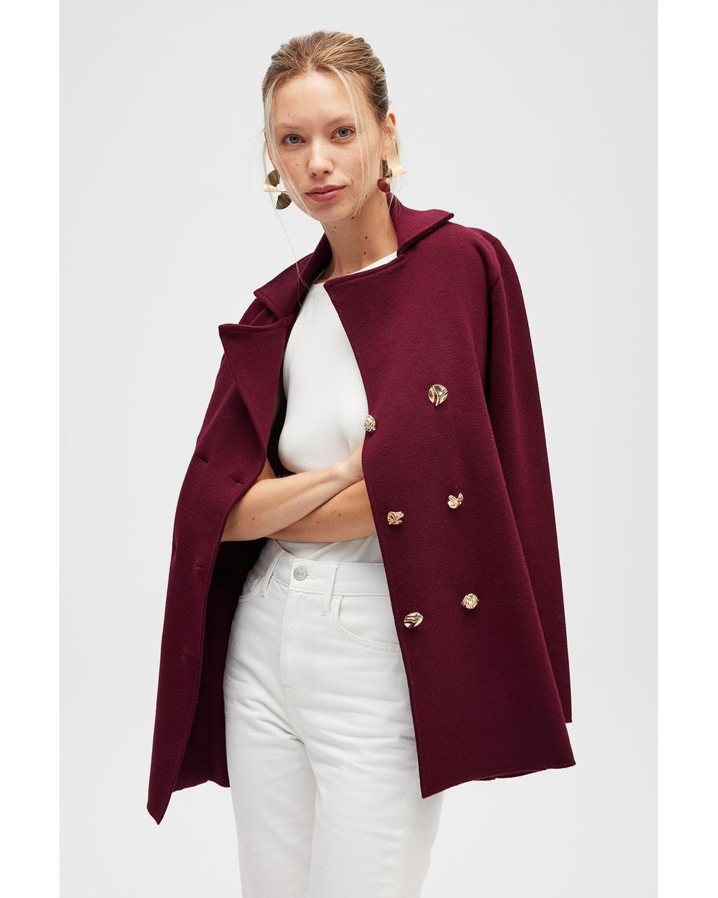 Peraluna Purple Jisha Knit Blazer Jacket
