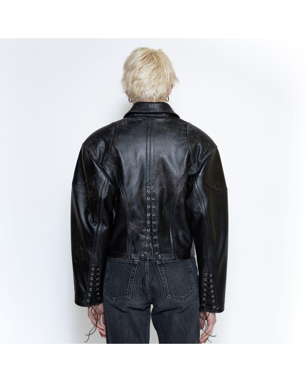 SVETA Milano Black Alanis Leather Biker Jacket