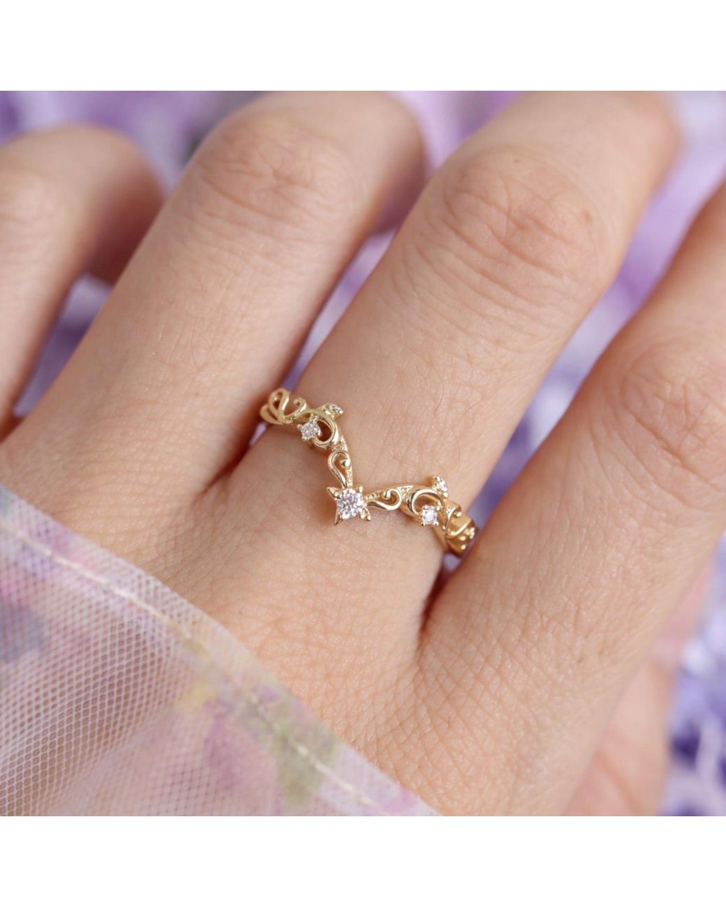 Azura Jewelry New York Metallic Petal Waltz Band Vermeil