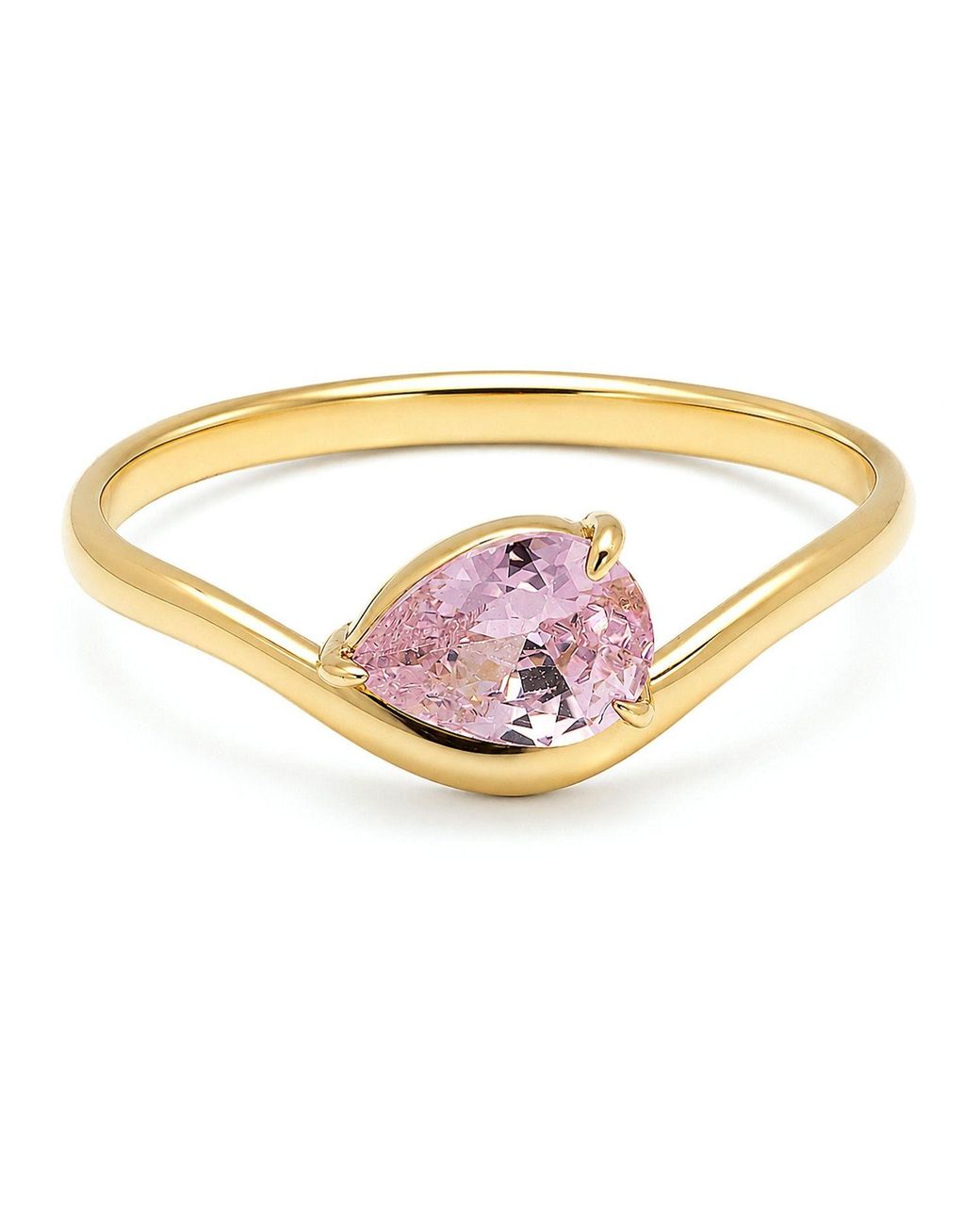 Belinda Jewelz Pink Tourmaline Wavy Solitair Birthstone Ring