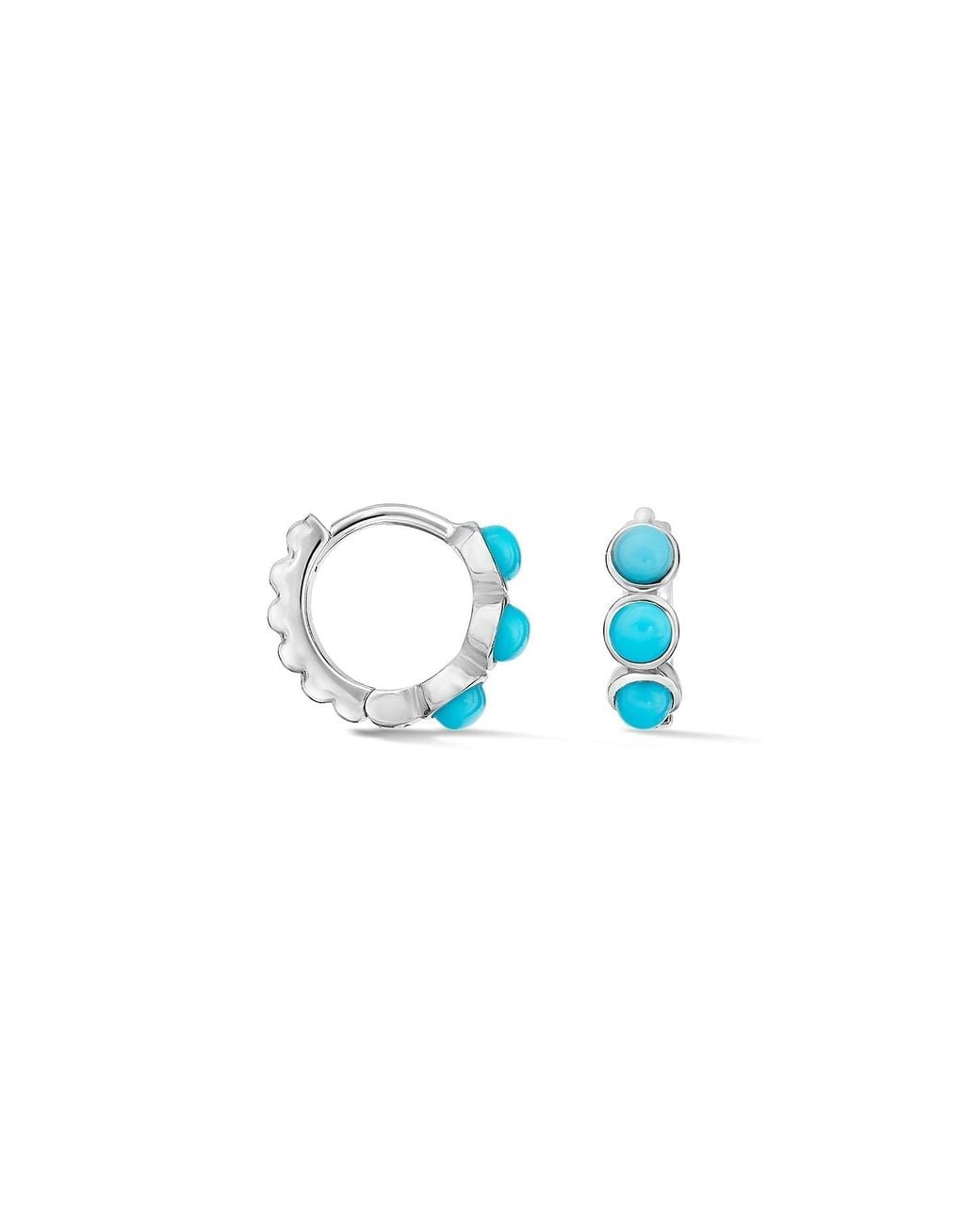 Dower & Hall Blue Small Azure Huggie Hoops