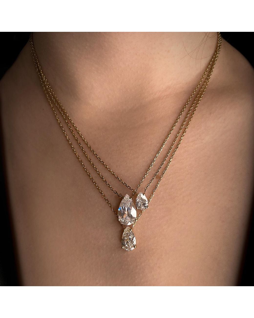 SALLY SKOUFIS Metallic Pure Droplet Necklace Petite Natural Moonstone
